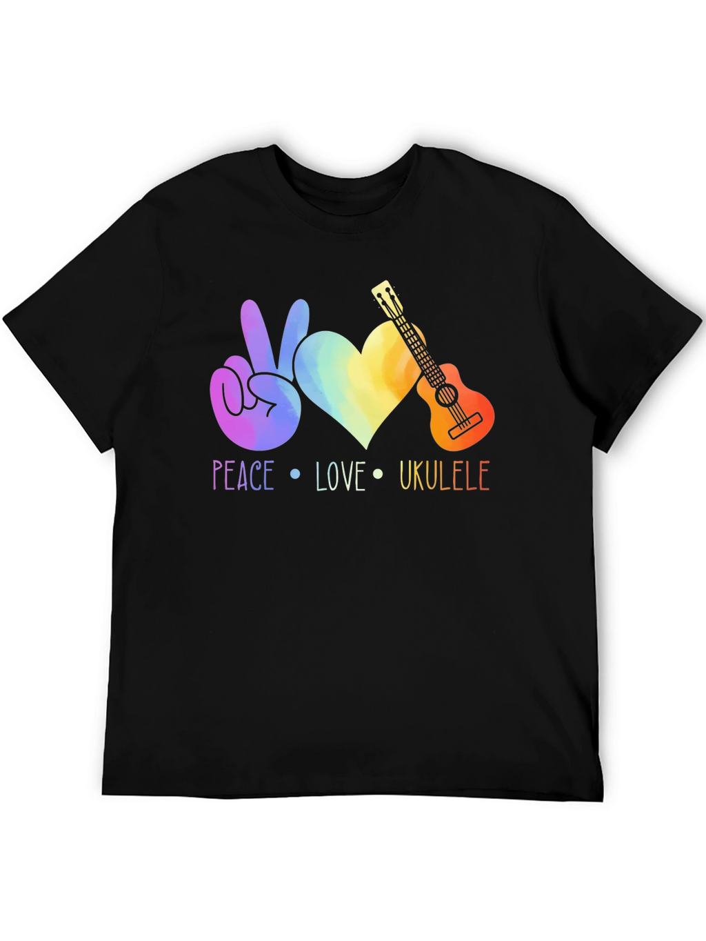 Peace Love Ukulele Graphic Tee