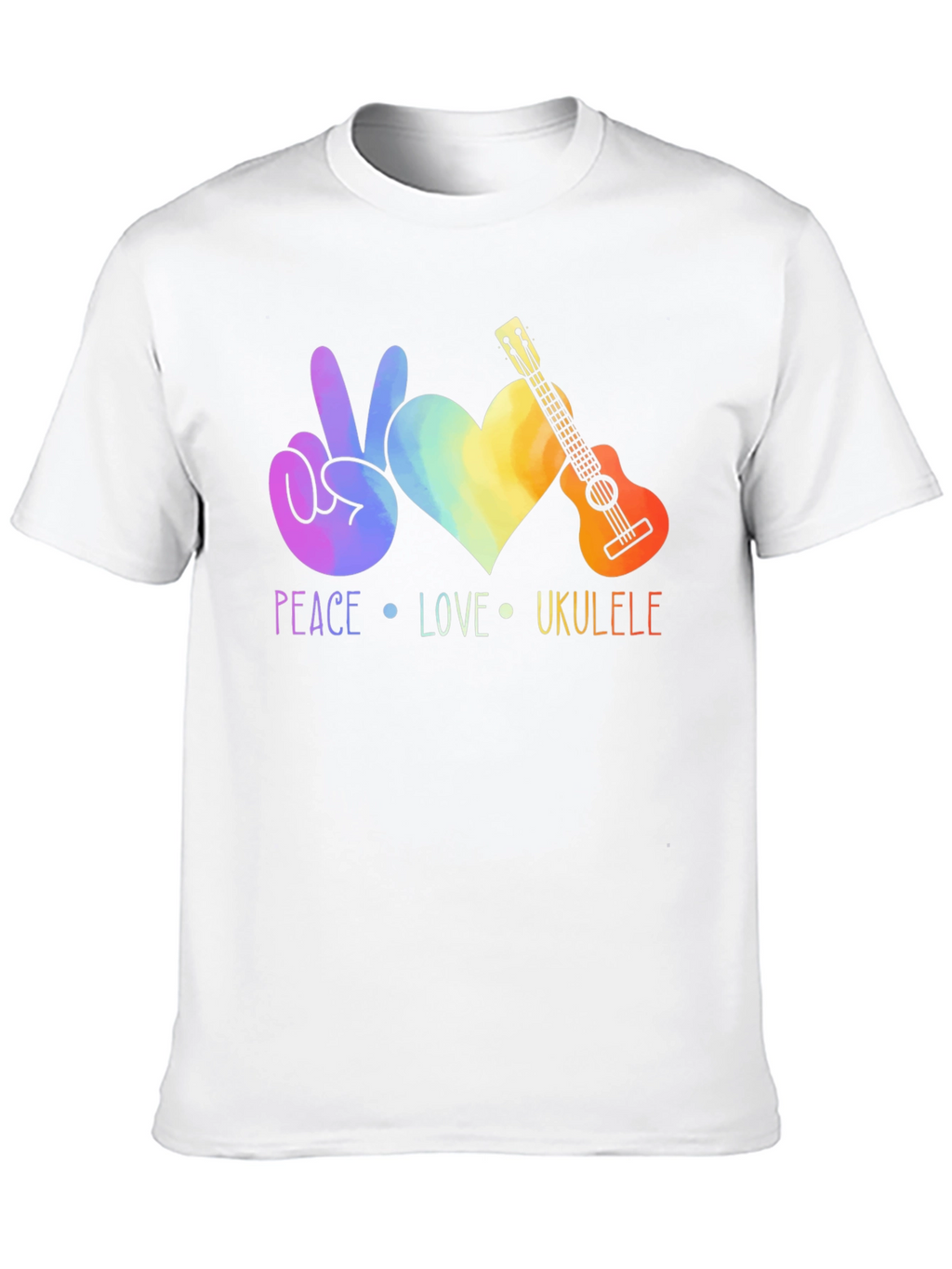 Peace Love Ukulele Graphic Tee
