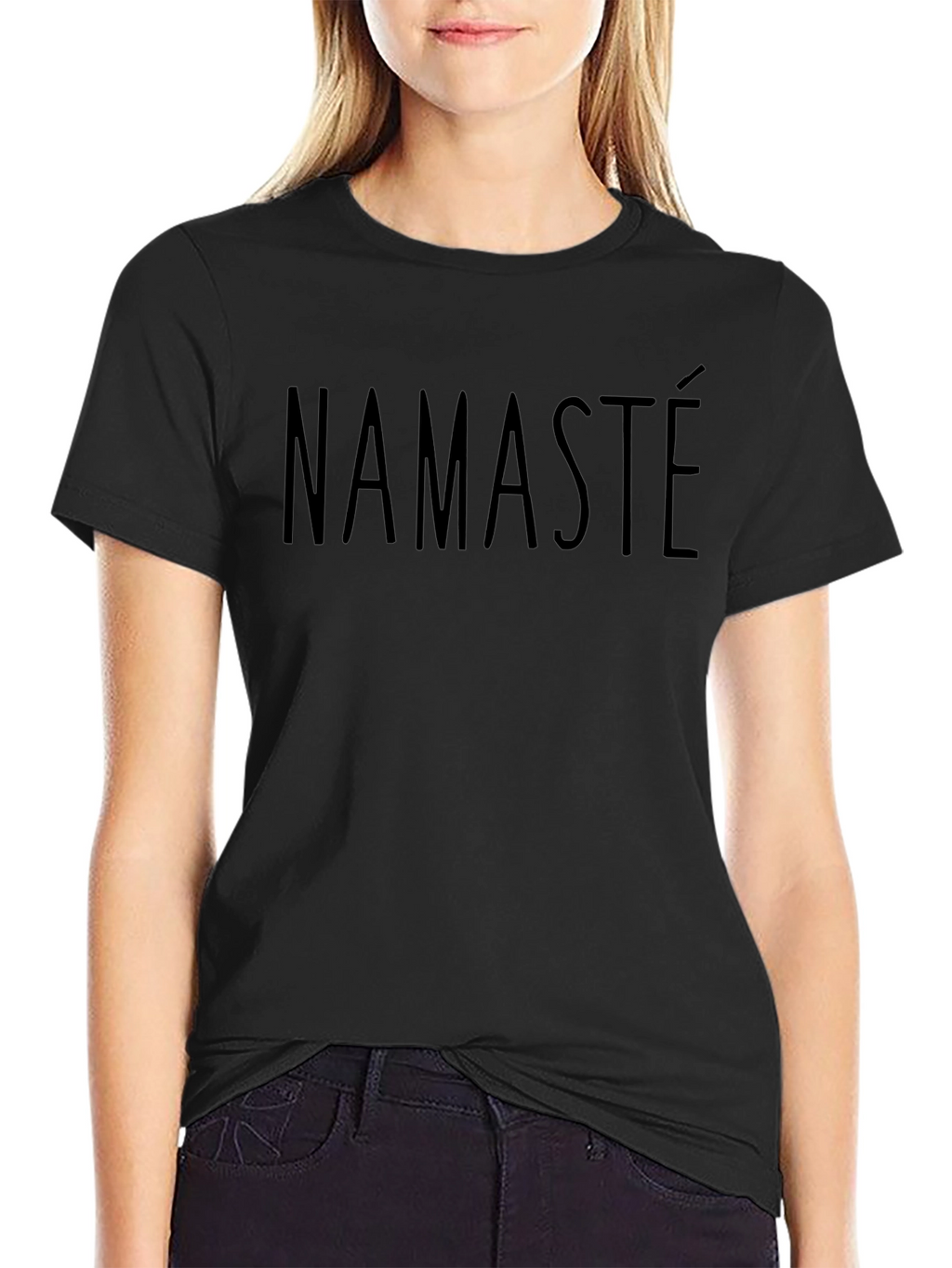 Namaste Black Crew Neck T-Shirt