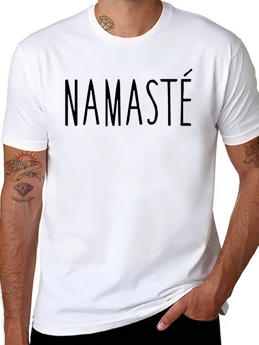 Namaste Black Crew Neck T-Shirt