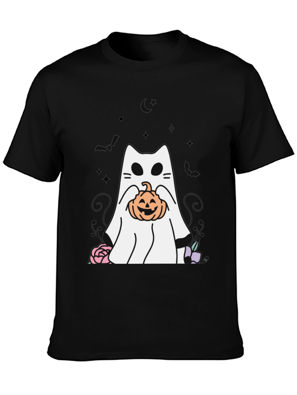 Ghost Cat Pumpkin T-Shirt Halloween Spooky Season