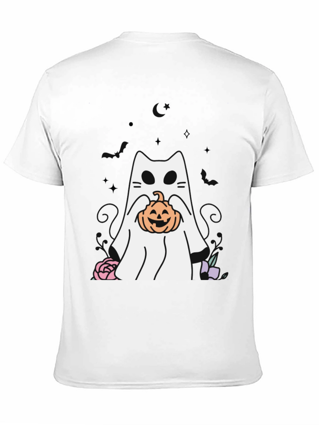 Ghost Cat Pumpkin T-Shirt Halloween Spooky Season