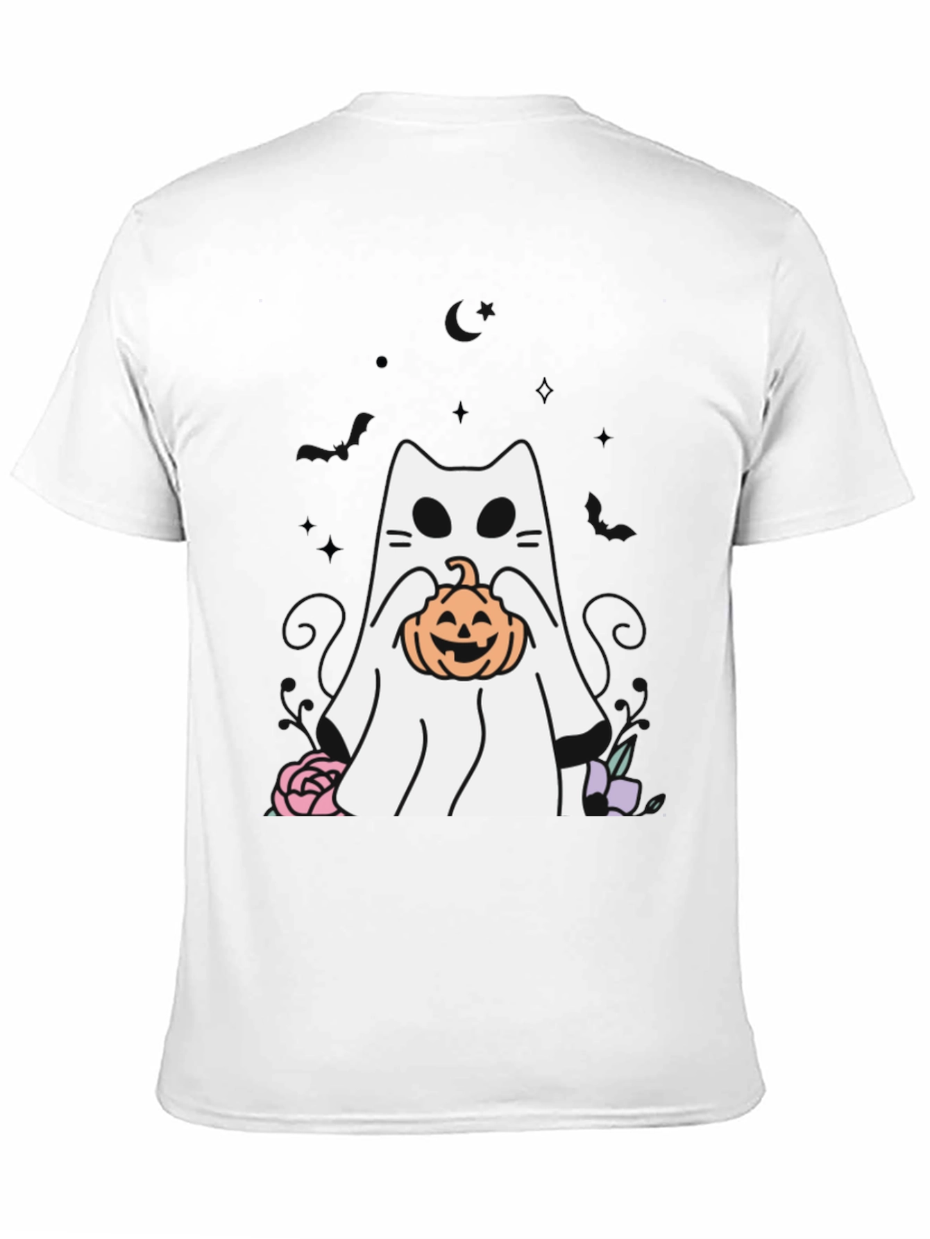 Ghost Cat Pumpkin T-Shirt Halloween Spooky Season