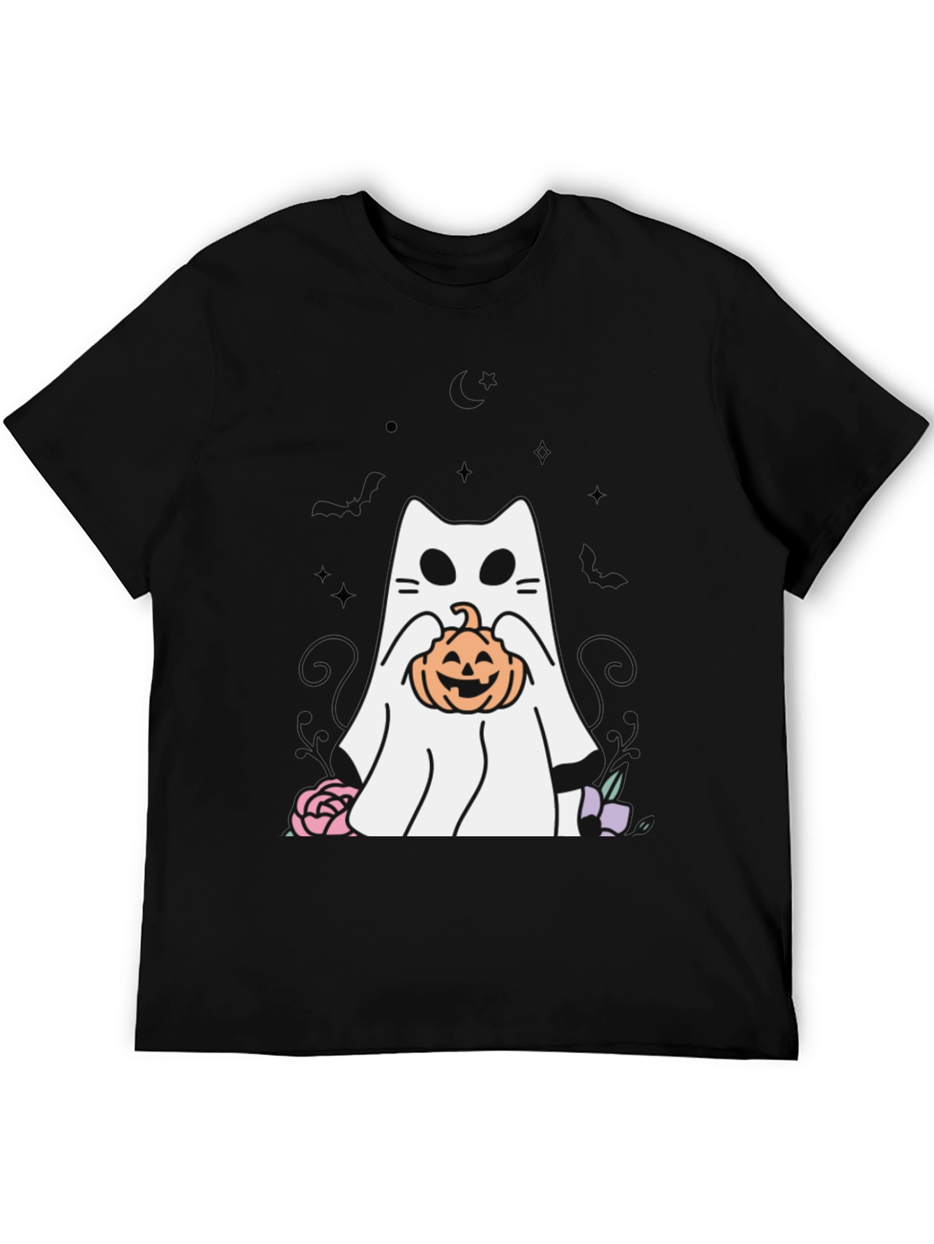 Ghost Cat Pumpkin T-Shirt Halloween Spooky Season