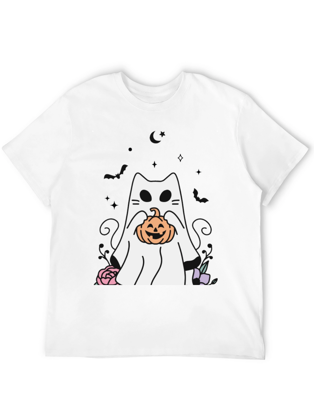 Ghost Cat Pumpkin T-Shirt Halloween Spooky Season