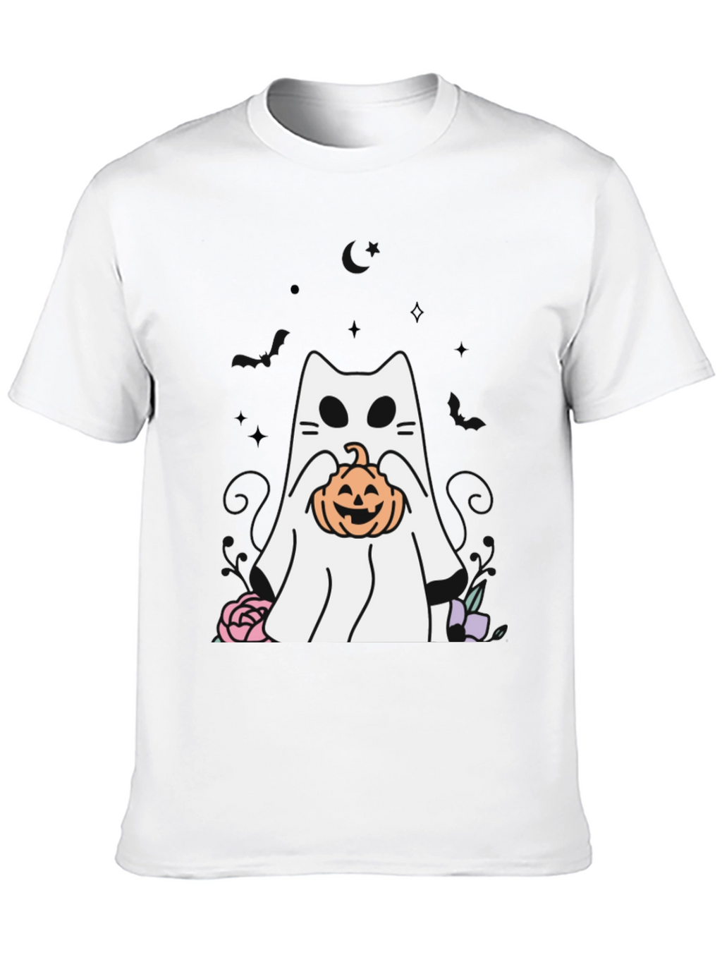 Ghost Cat Pumpkin T-Shirt Halloween Spooky Season