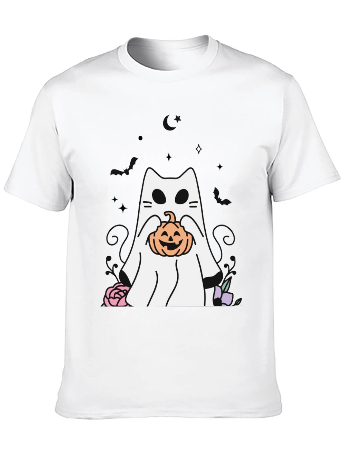 Ghost Cat Pumpkin T-Shirt Halloween Spooky Season