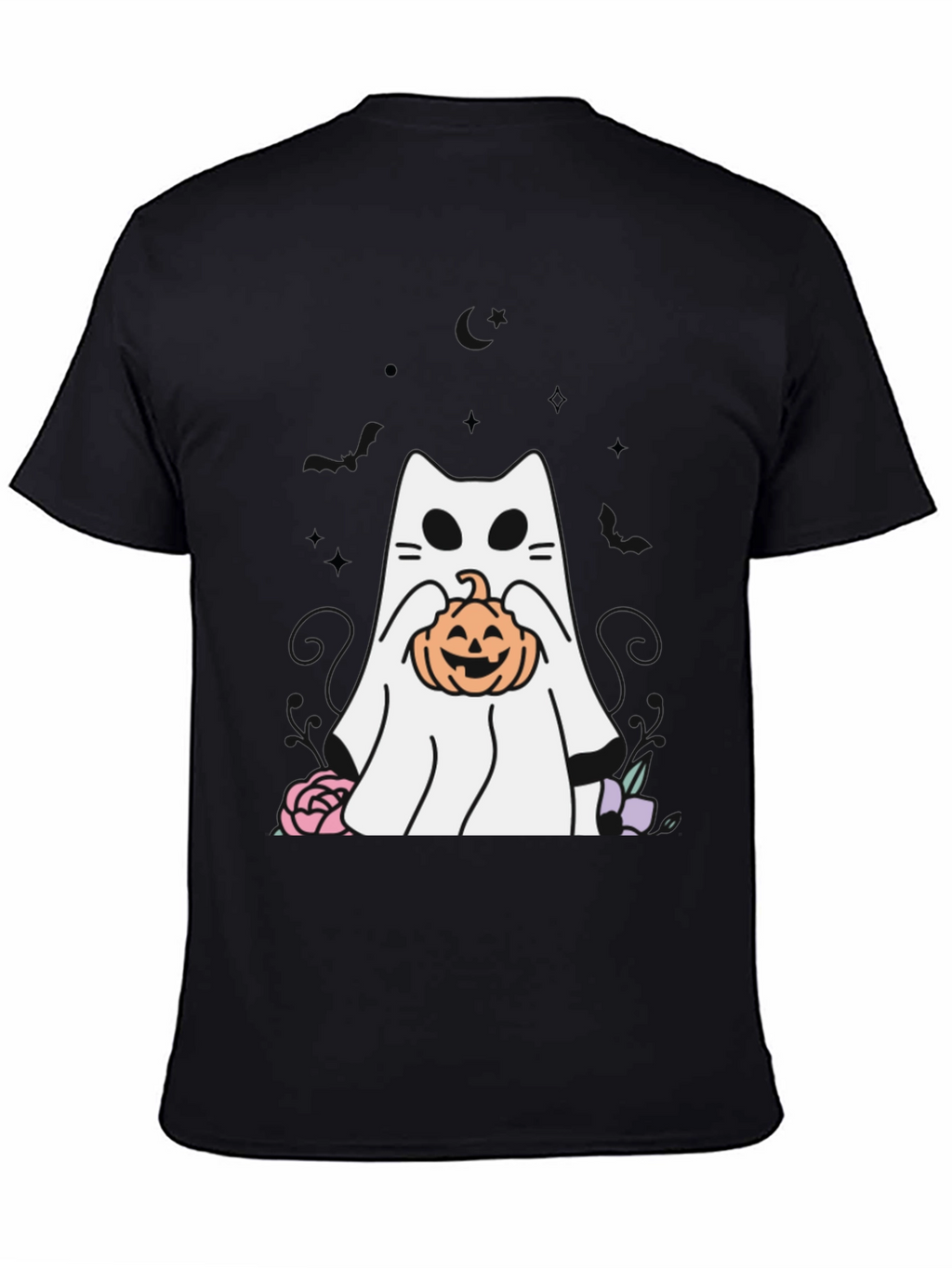 Ghost Cat Pumpkin T-Shirt Halloween Spooky Season