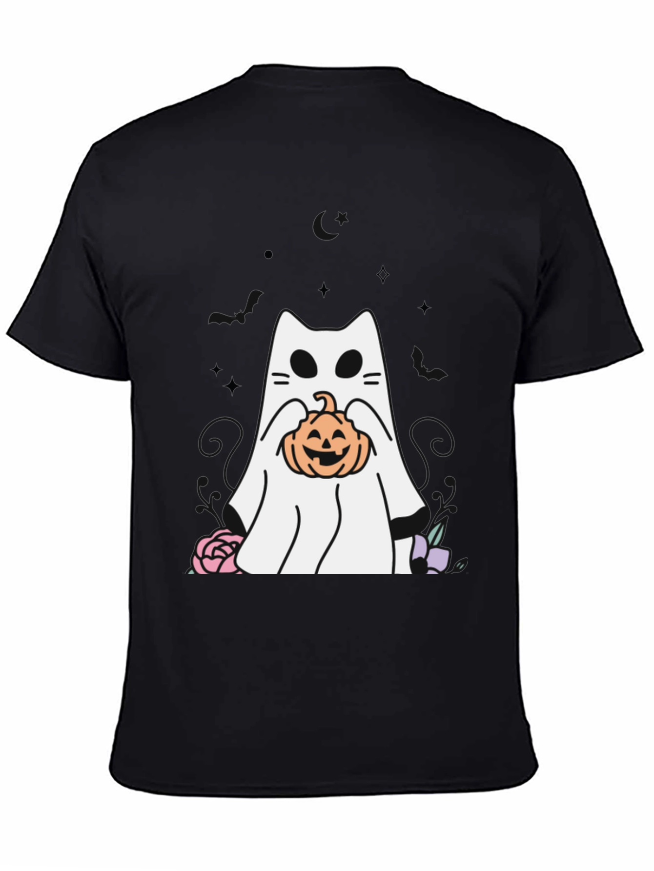 Ghost Cat Pumpkin T-Shirt Halloween Spooky Season