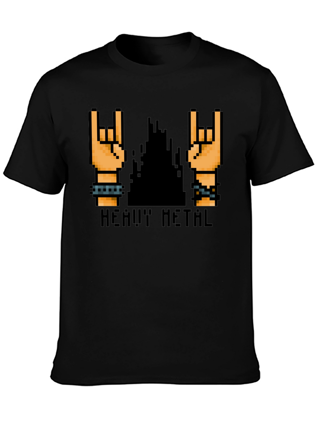Heavy Metal Pixel Art Black T-Shirt