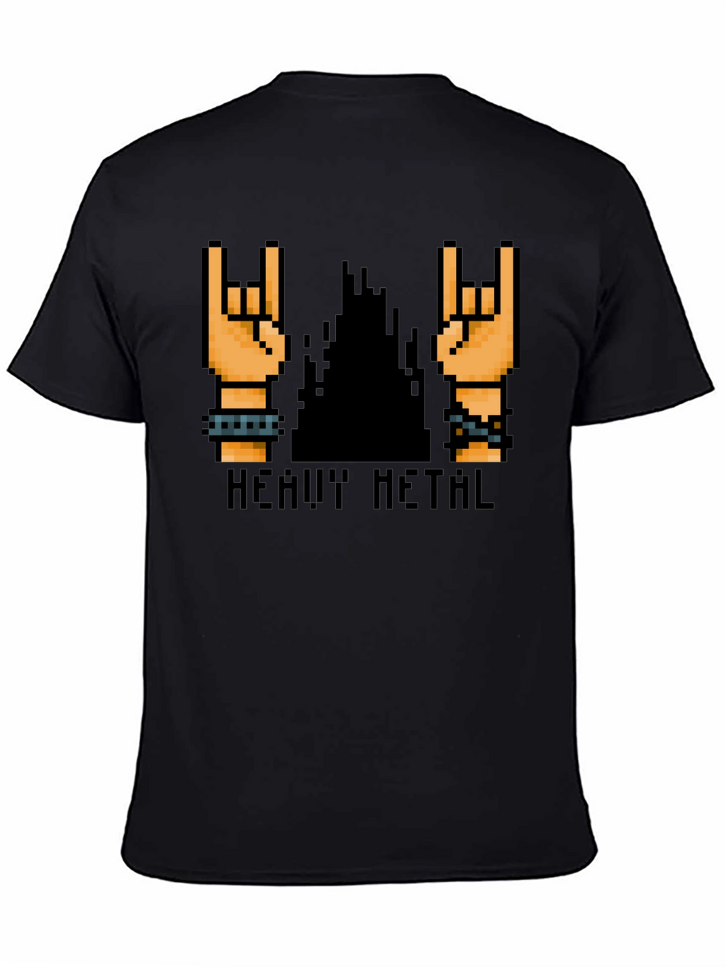 Heavy Metal Pixel Art Black T-Shirt