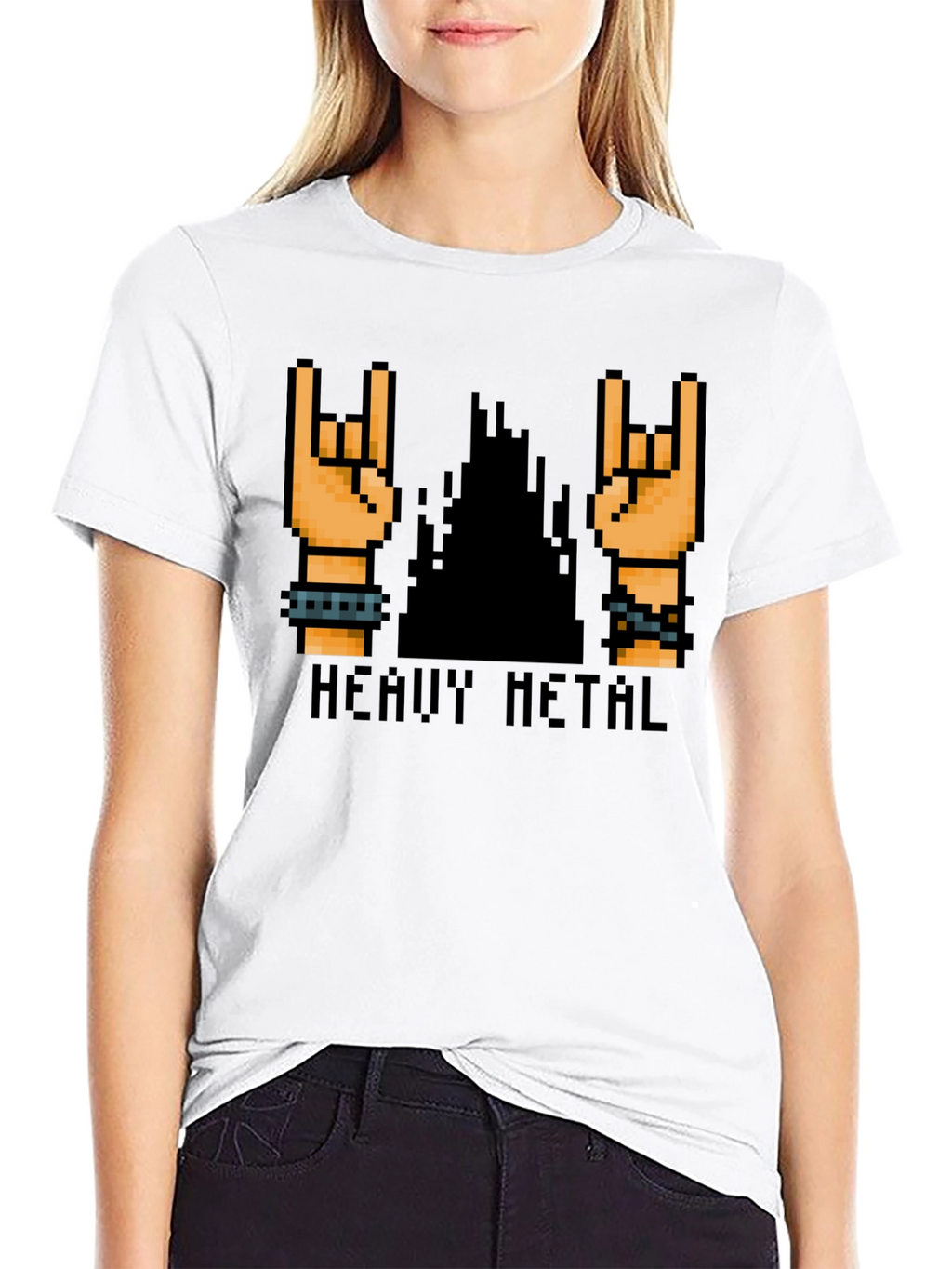 Heavy Metal Pixel Art Black T-Shirt
