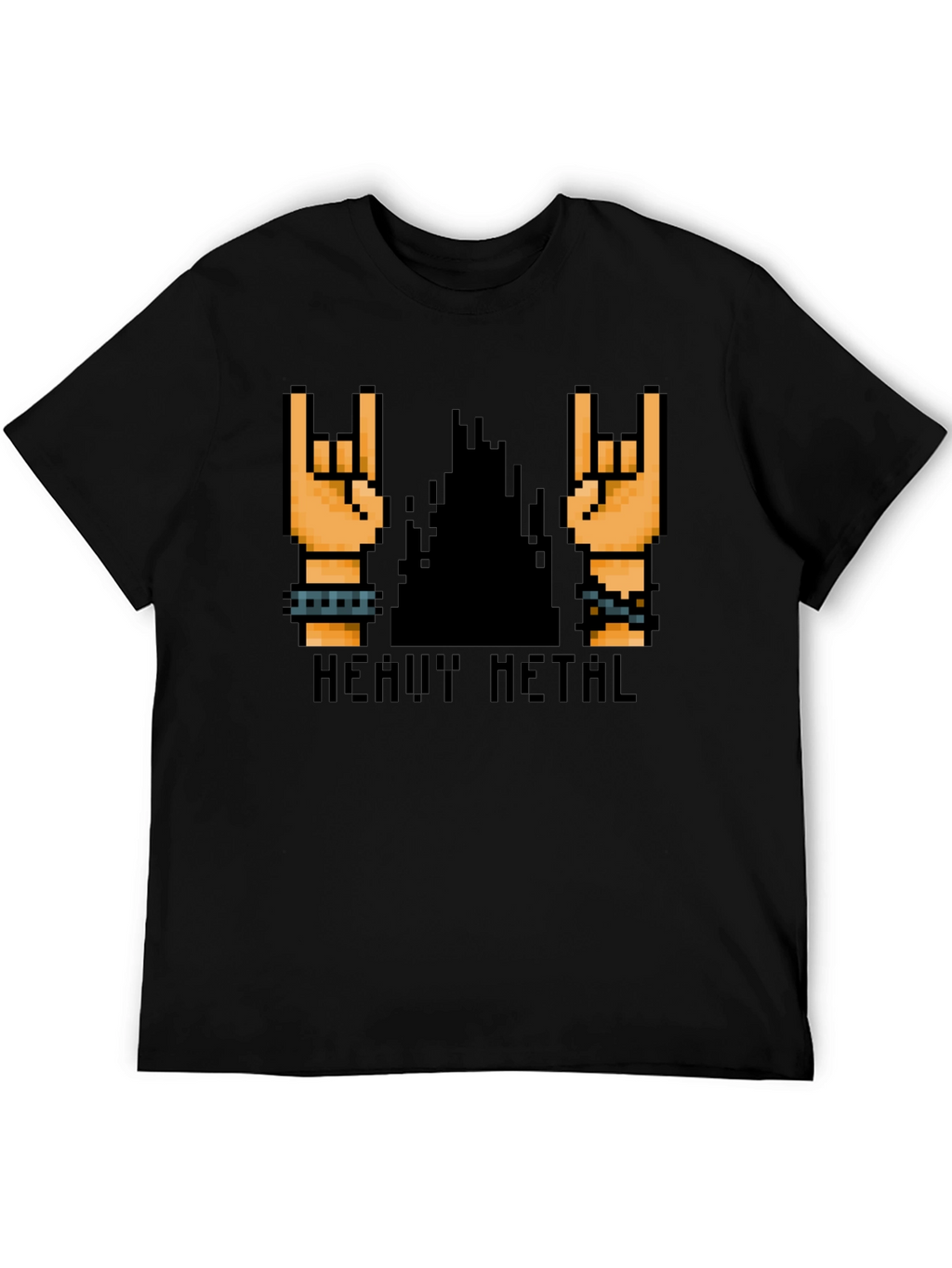 Heavy Metal Pixel Art Black T-Shirt