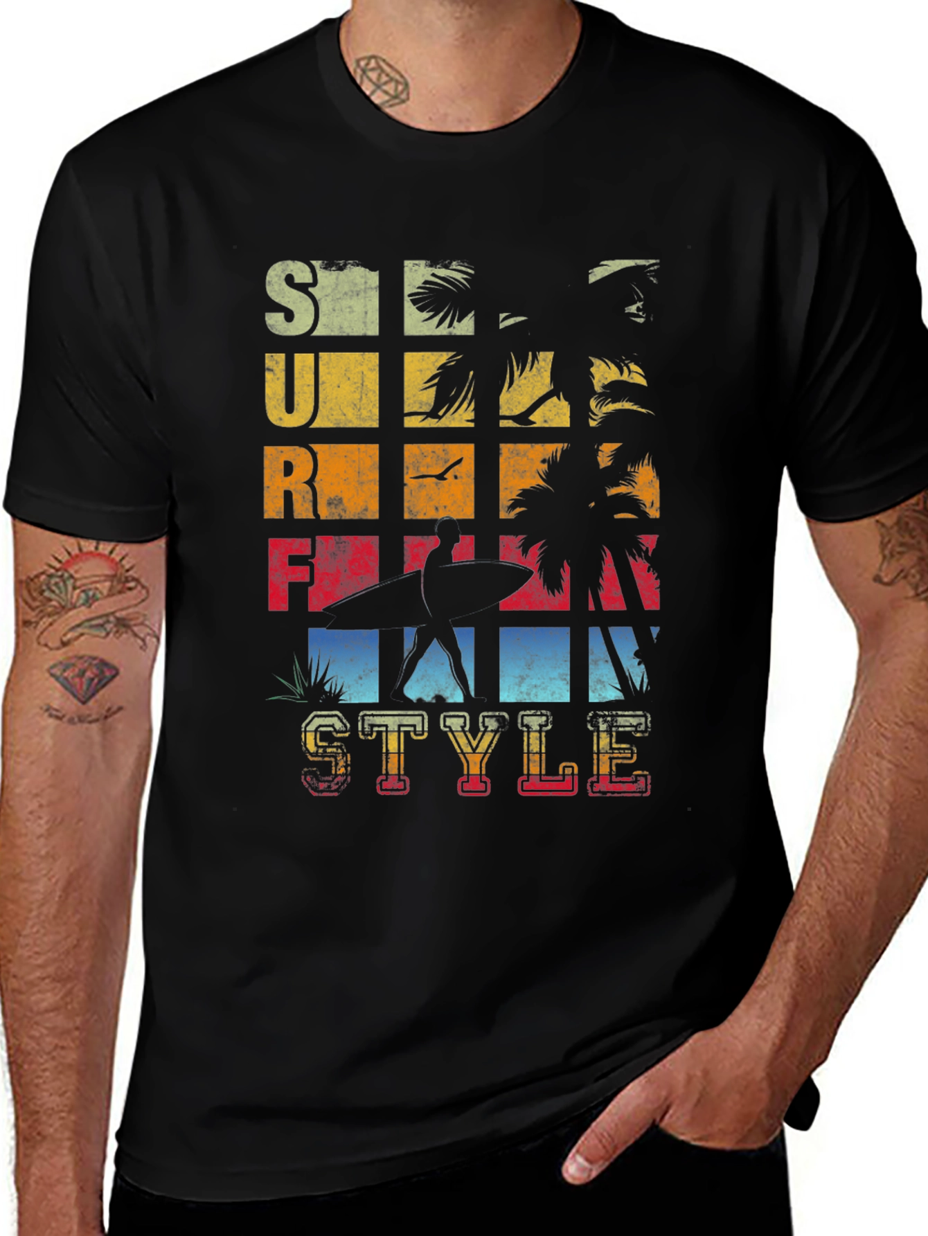 Surf Style Graphic Tee - Retro Beach Vibes