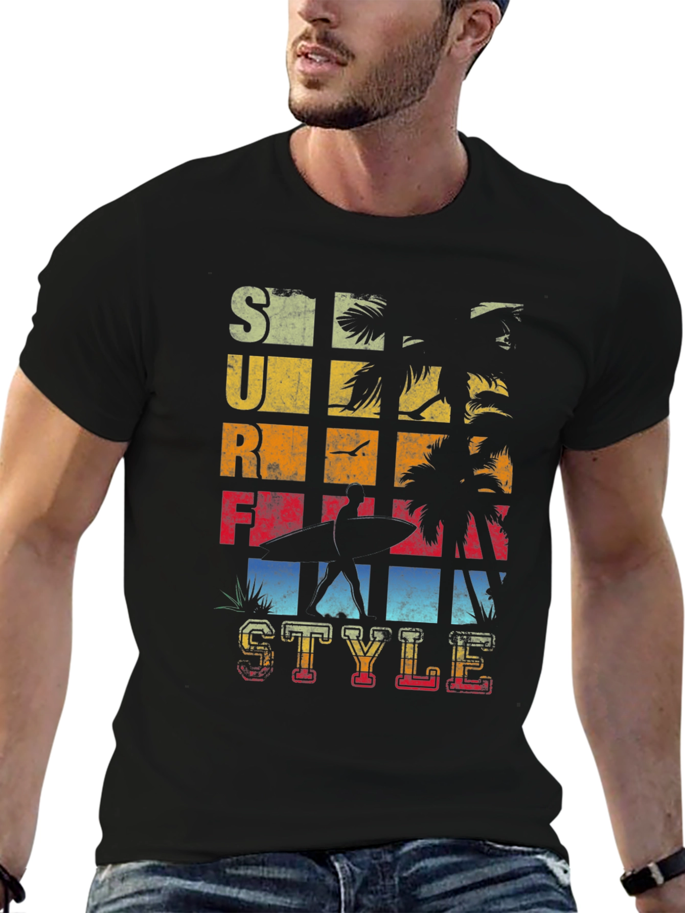 Surf Style Graphic Tee - Retro Beach Vibes
