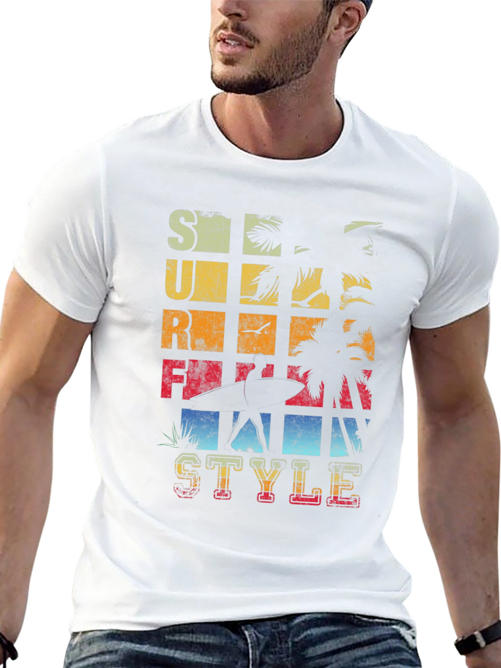 Surf Style Graphic Tee - Retro Beach Vibes