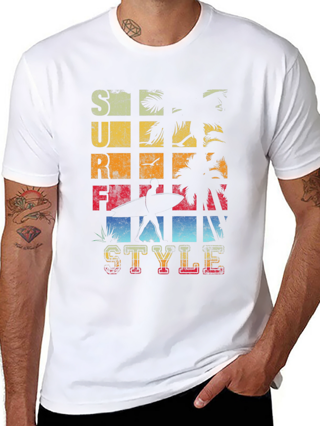 Surf Style Graphic Tee - Retro Beach Vibes