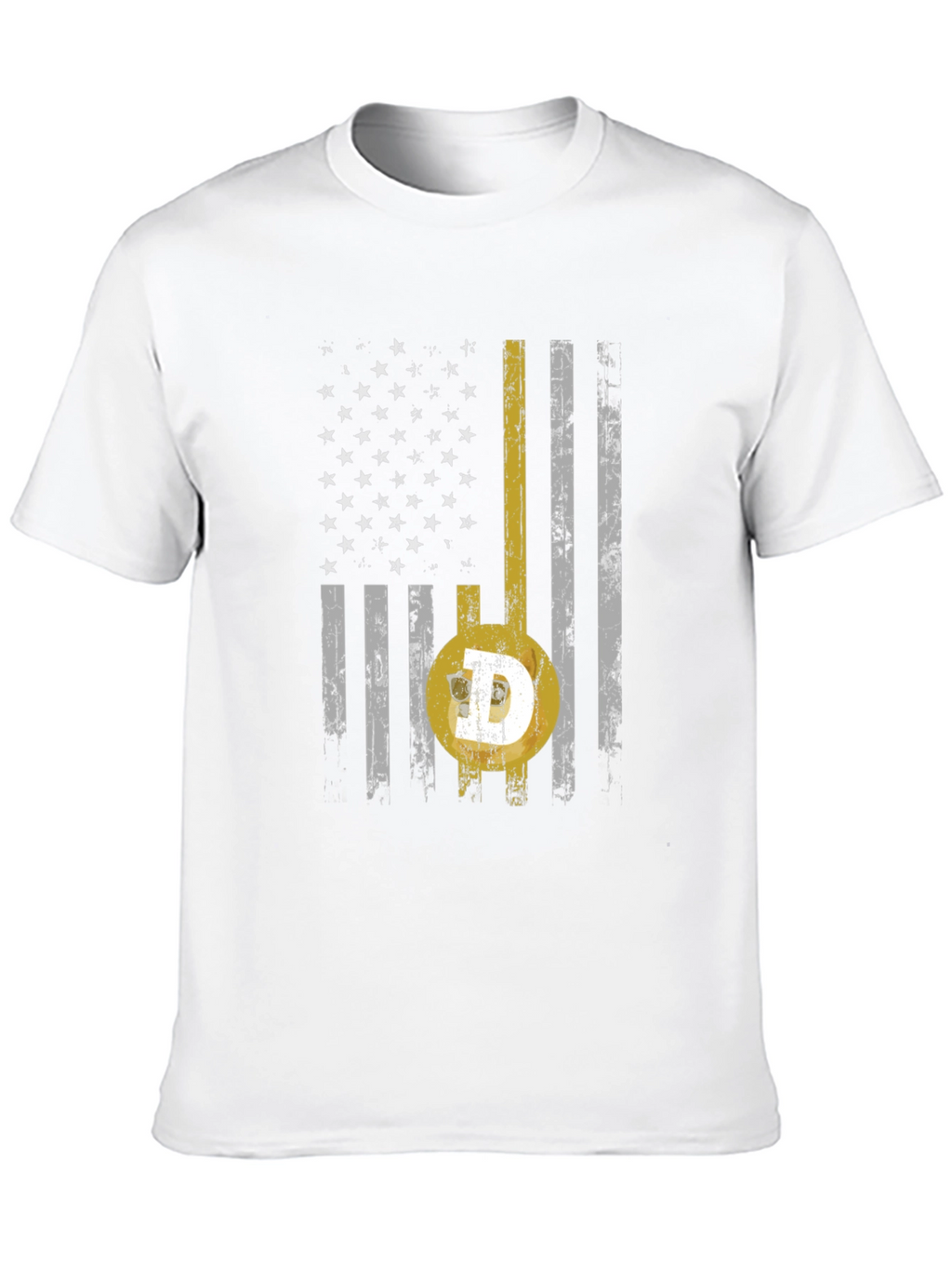 Dogecoin USA Flag Graphic Tee - Black