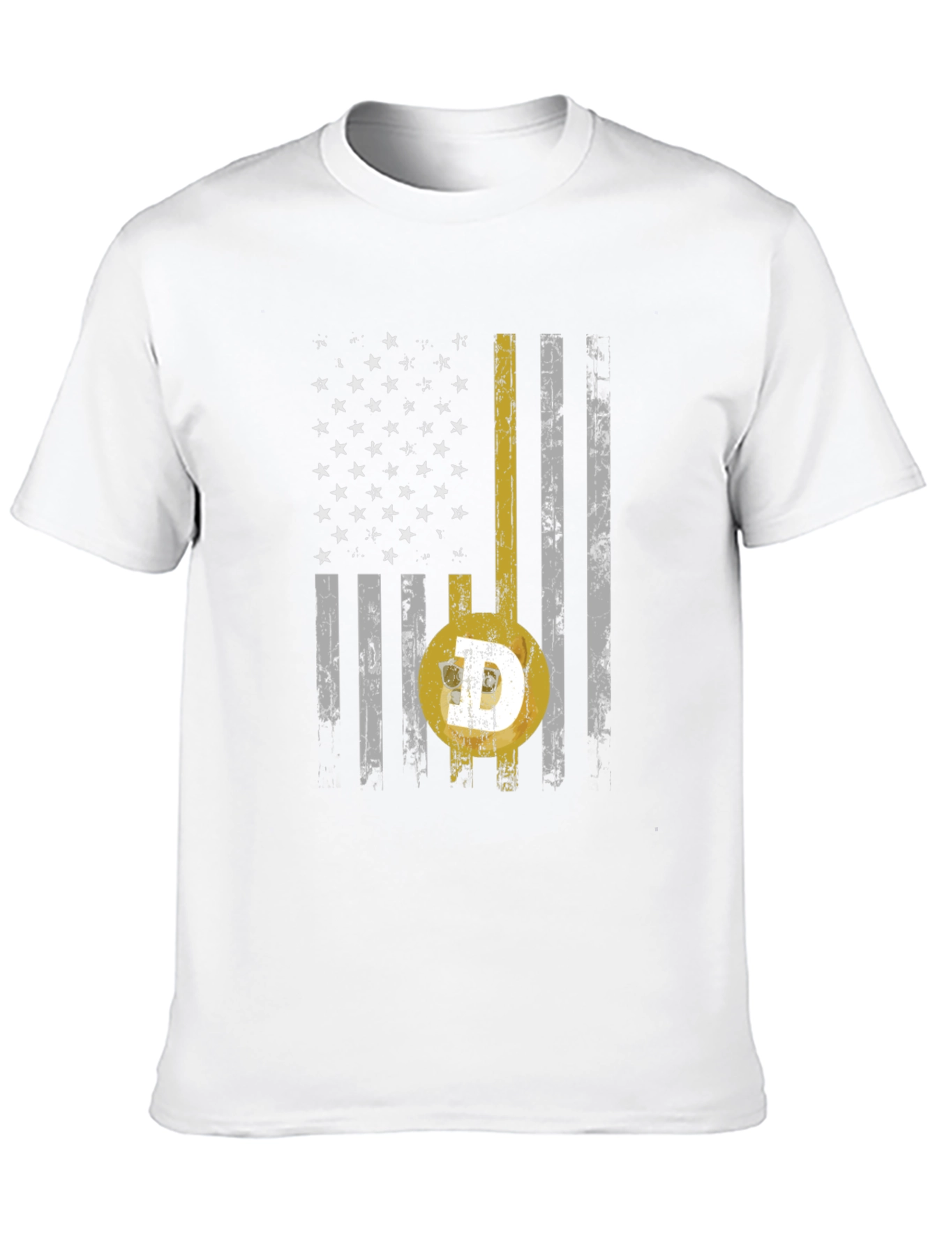 Dogecoin USA Flag Graphic Tee - Black