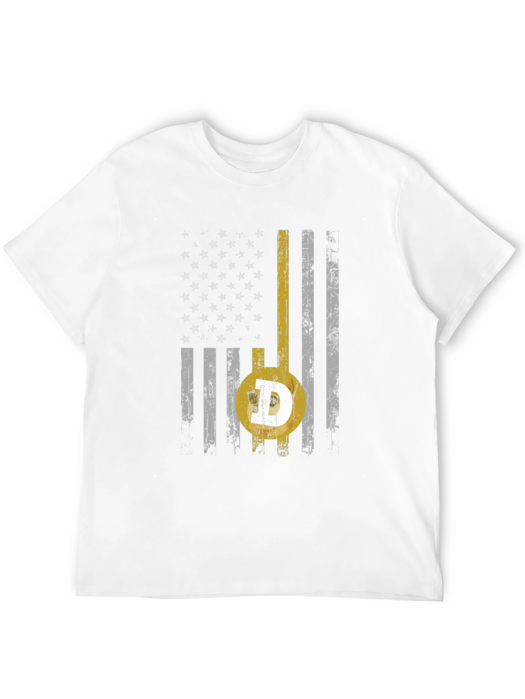 Dogecoin USA Flag Graphic Tee - Black