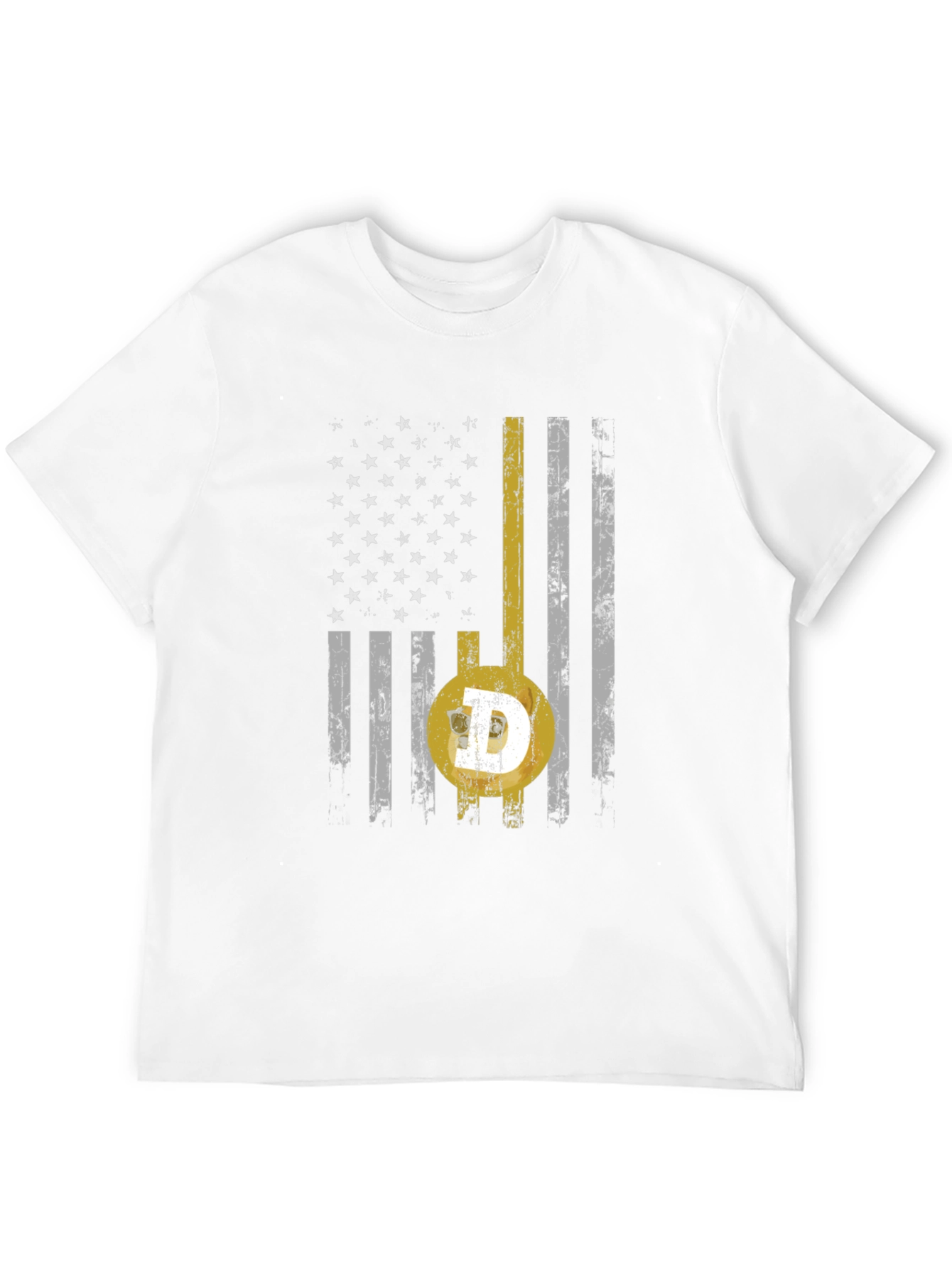Dogecoin USA Flag Graphic Tee - Black