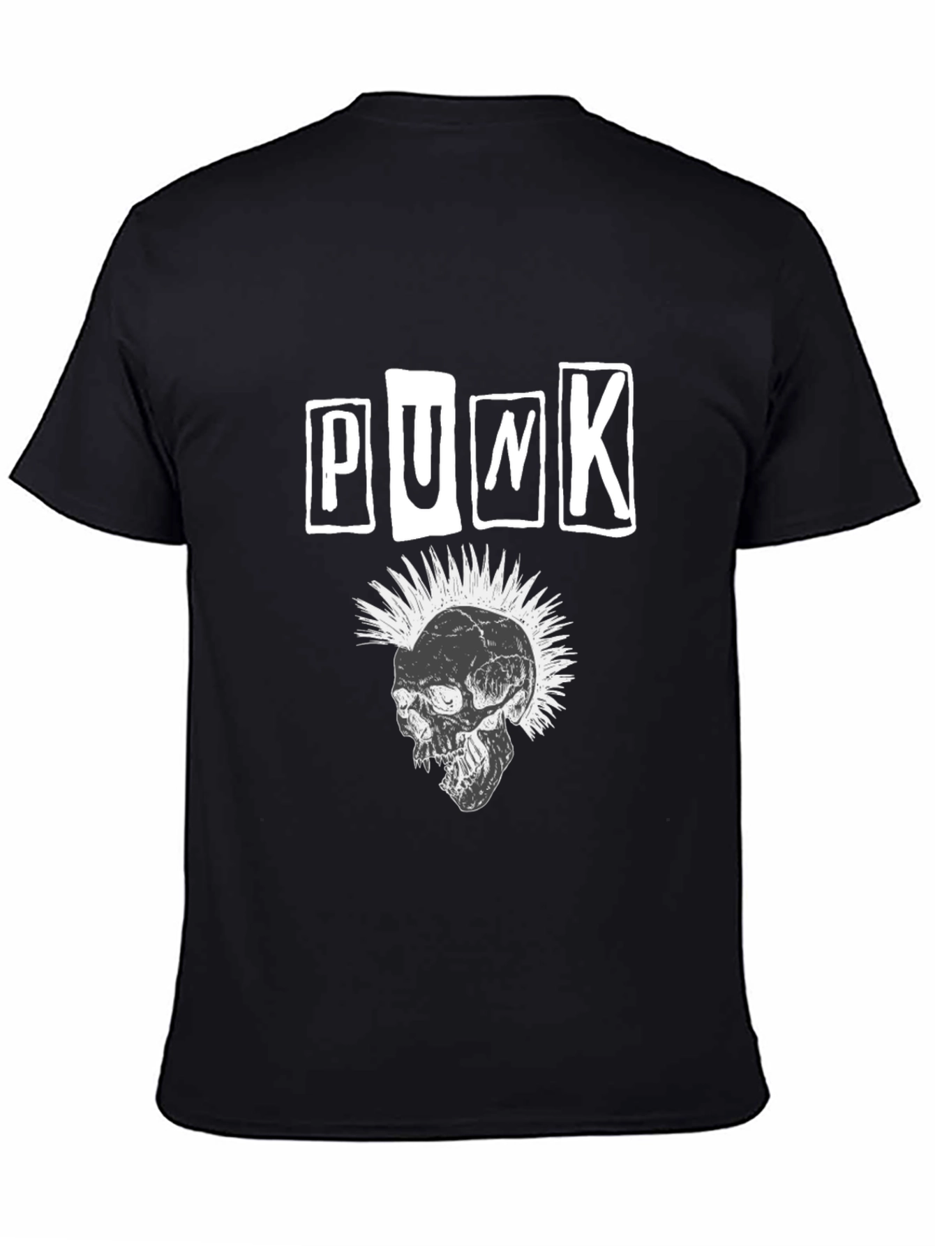 Punk Skull Graphic T-Shirt - Black