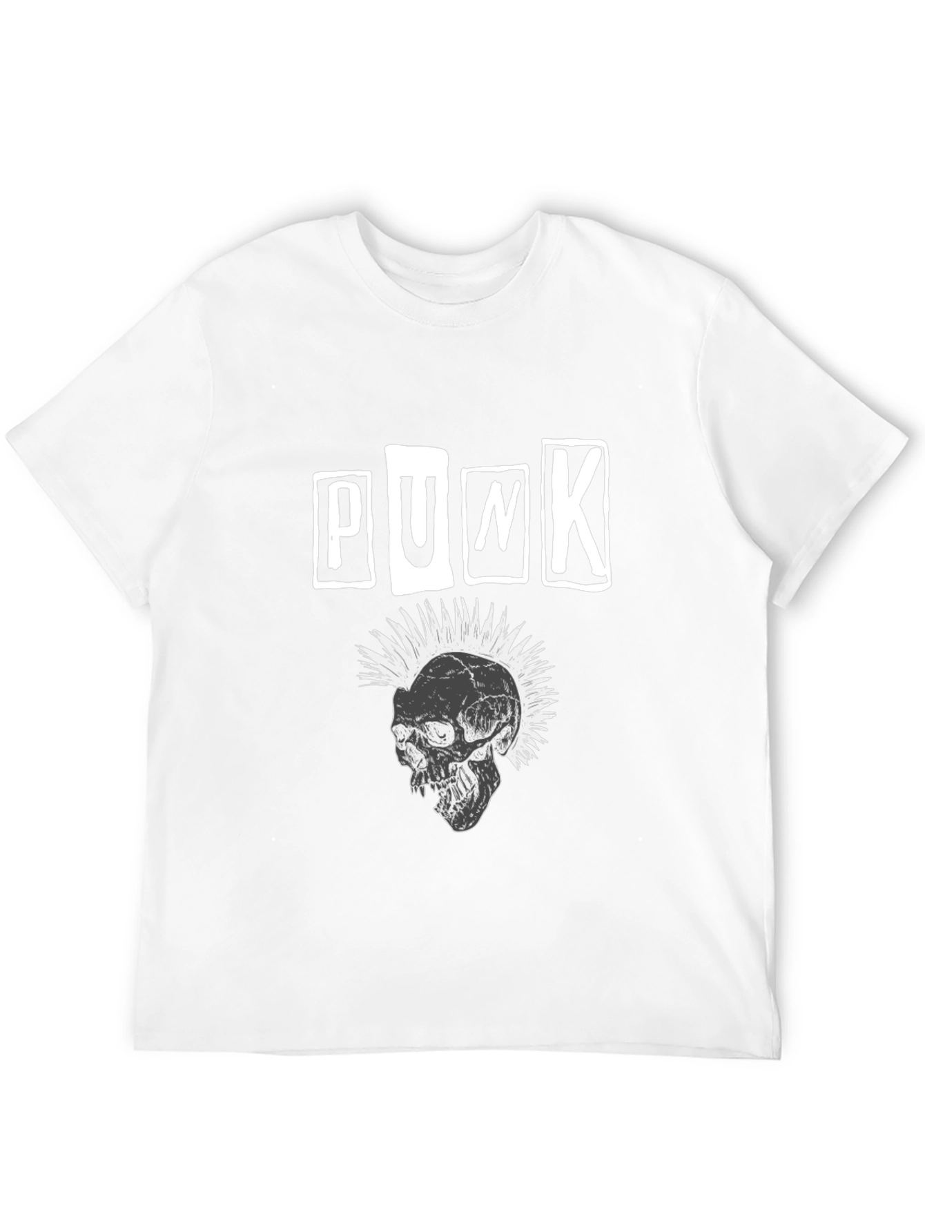 Punk Skull Graphic T-Shirt - Black