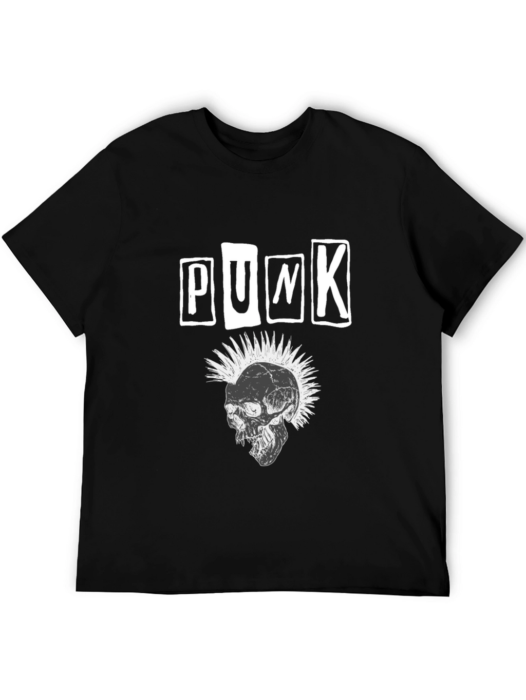 Punk Skull Graphic T-Shirt - Black