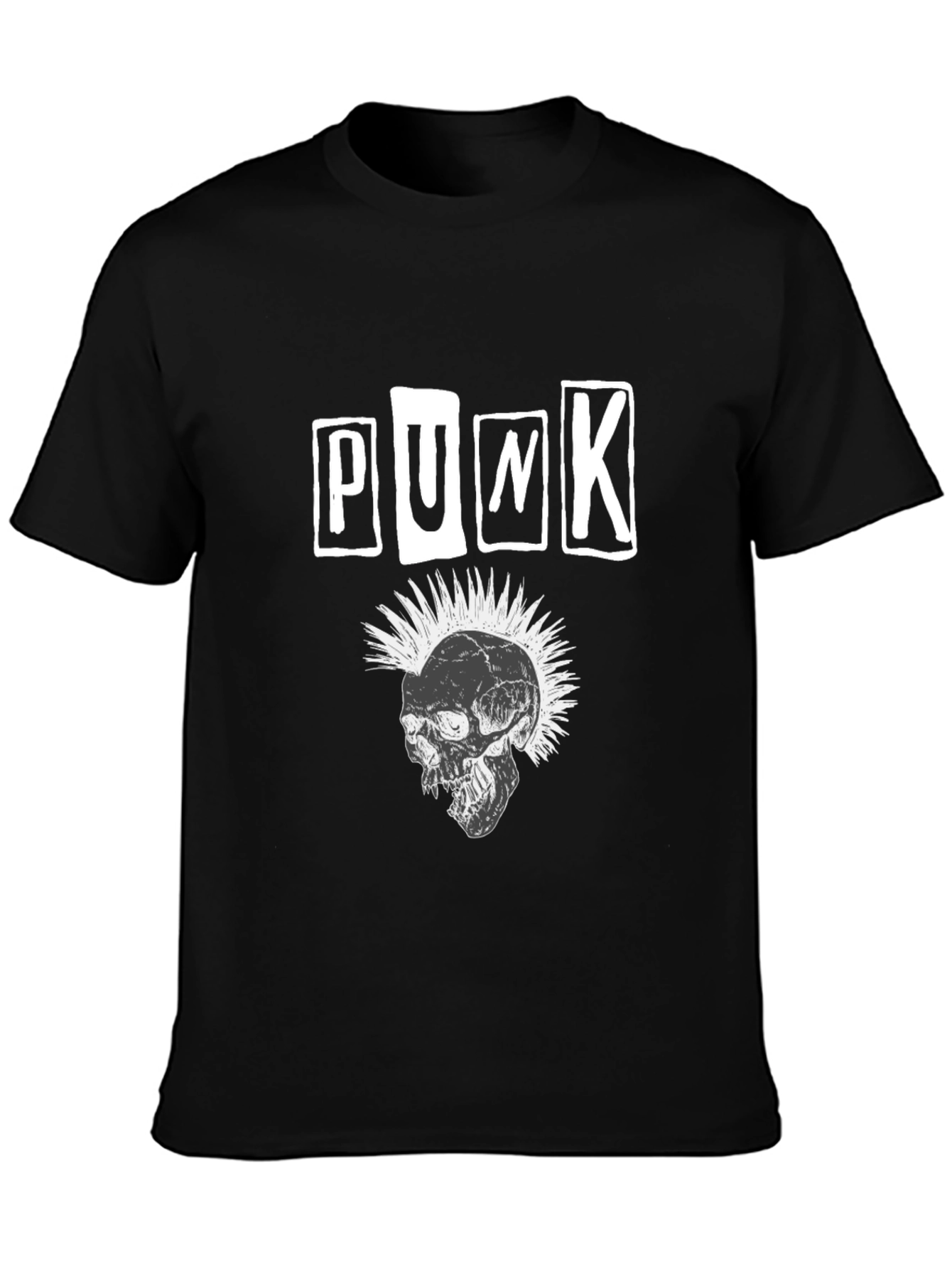 Punk Skull Graphic T-Shirt - Black