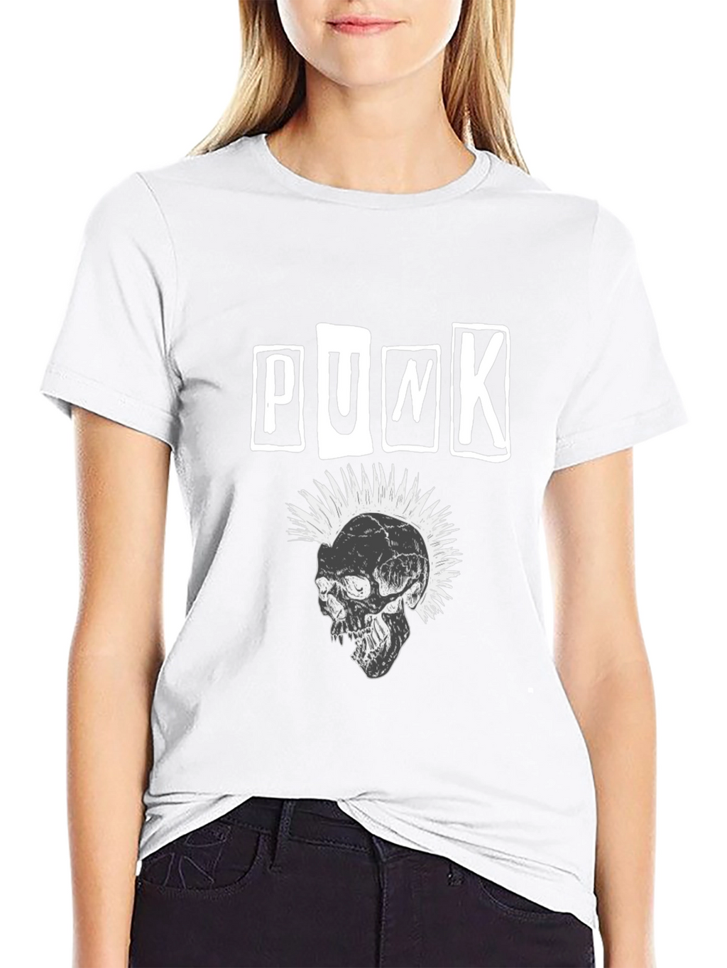 Punk Skull Graphic T-Shirt - Black