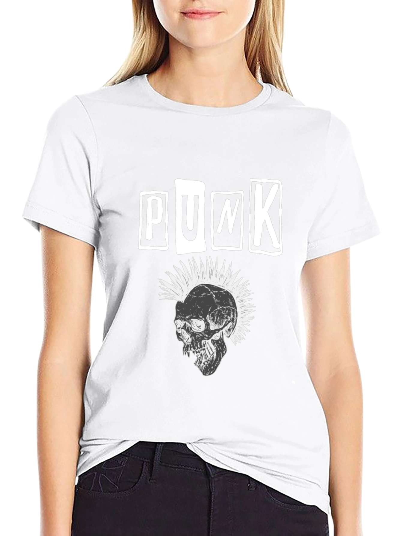 Punk Skull Graphic T-Shirt - Black