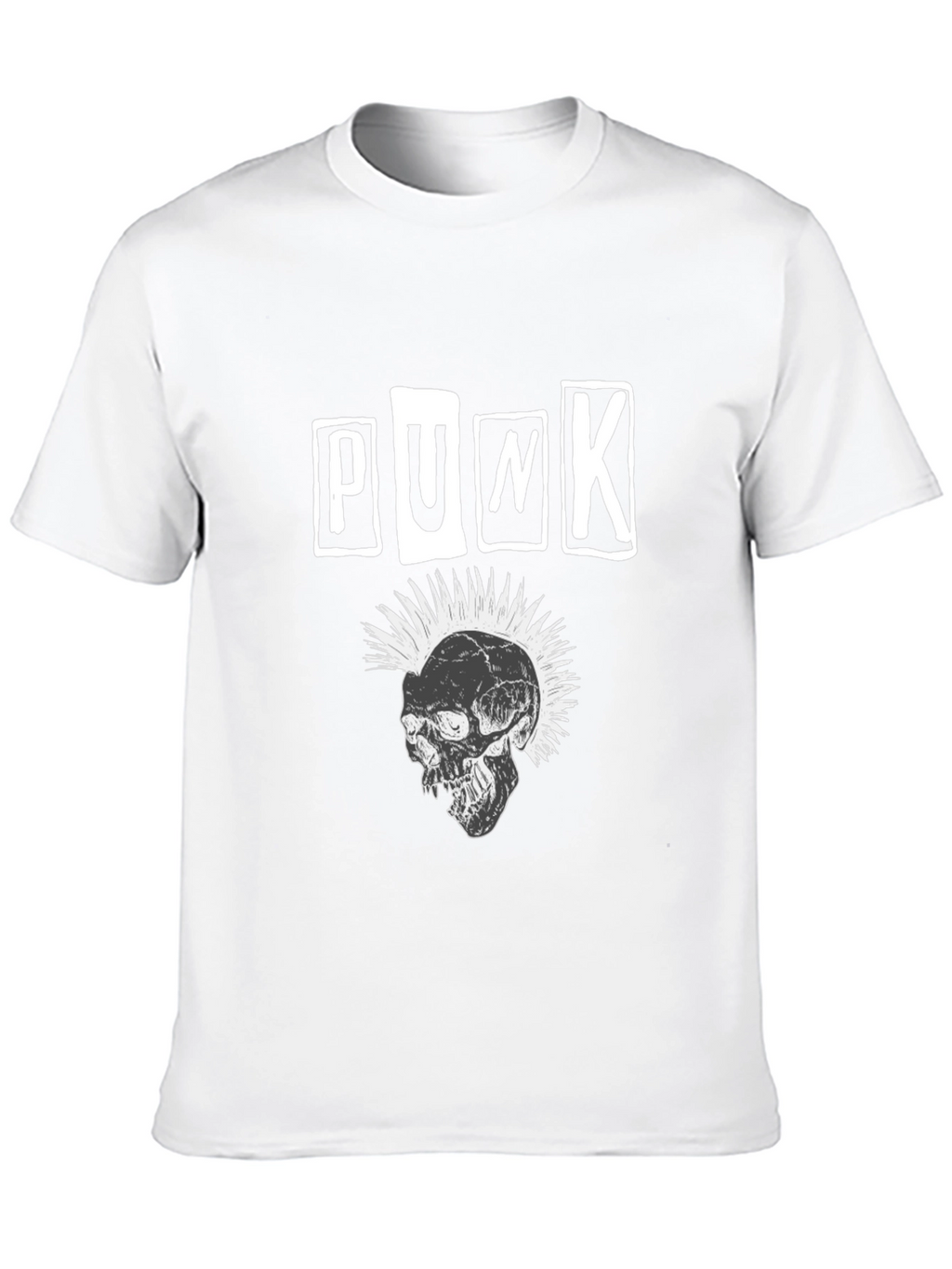 Punk Skull Graphic T-Shirt - Black