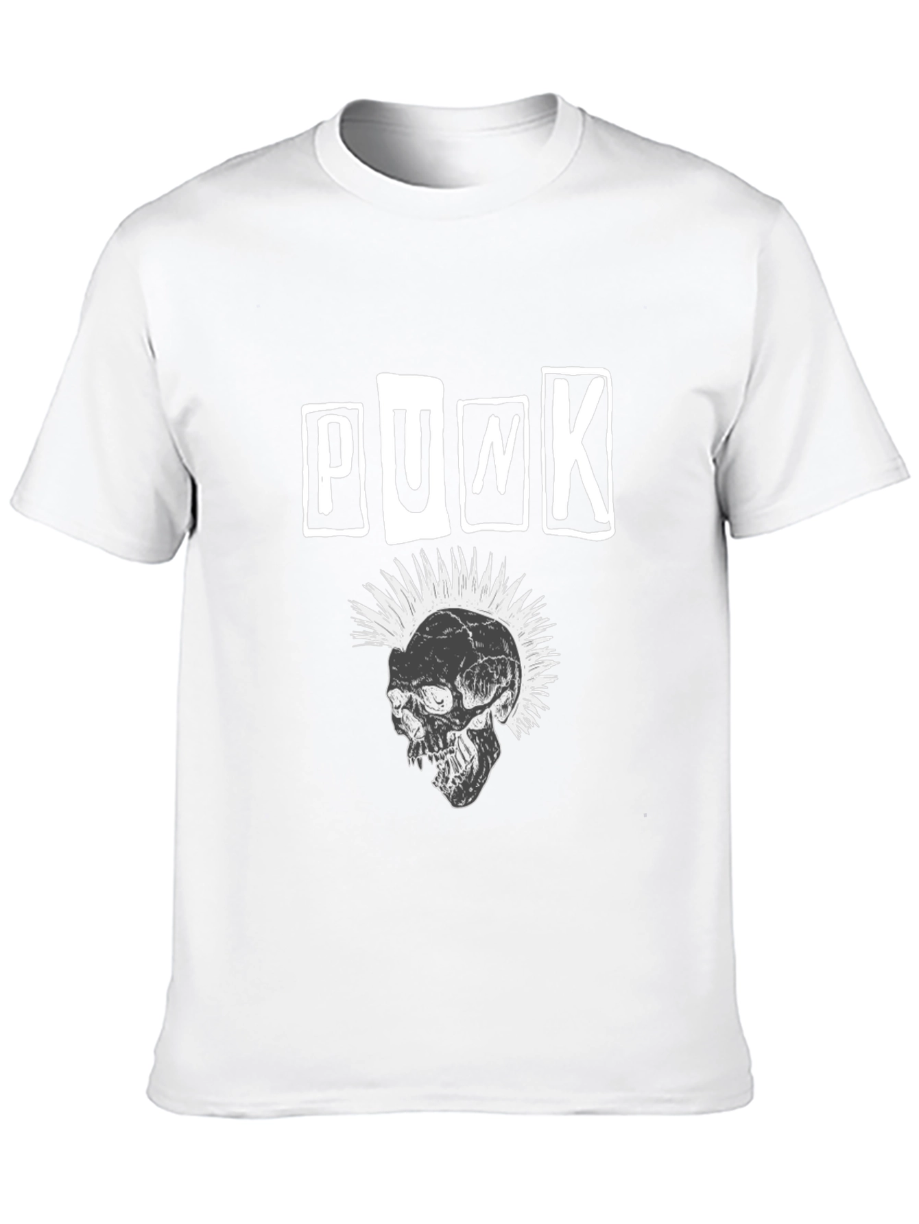 Punk Skull Graphic T-Shirt - Black
