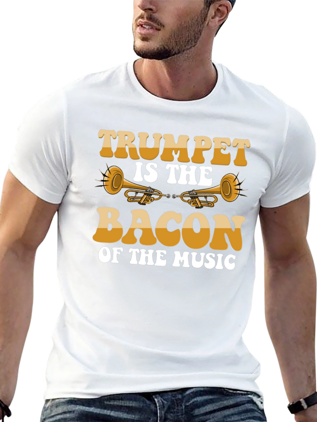 Trumpet is the Bacon of Music Black T-Shirt