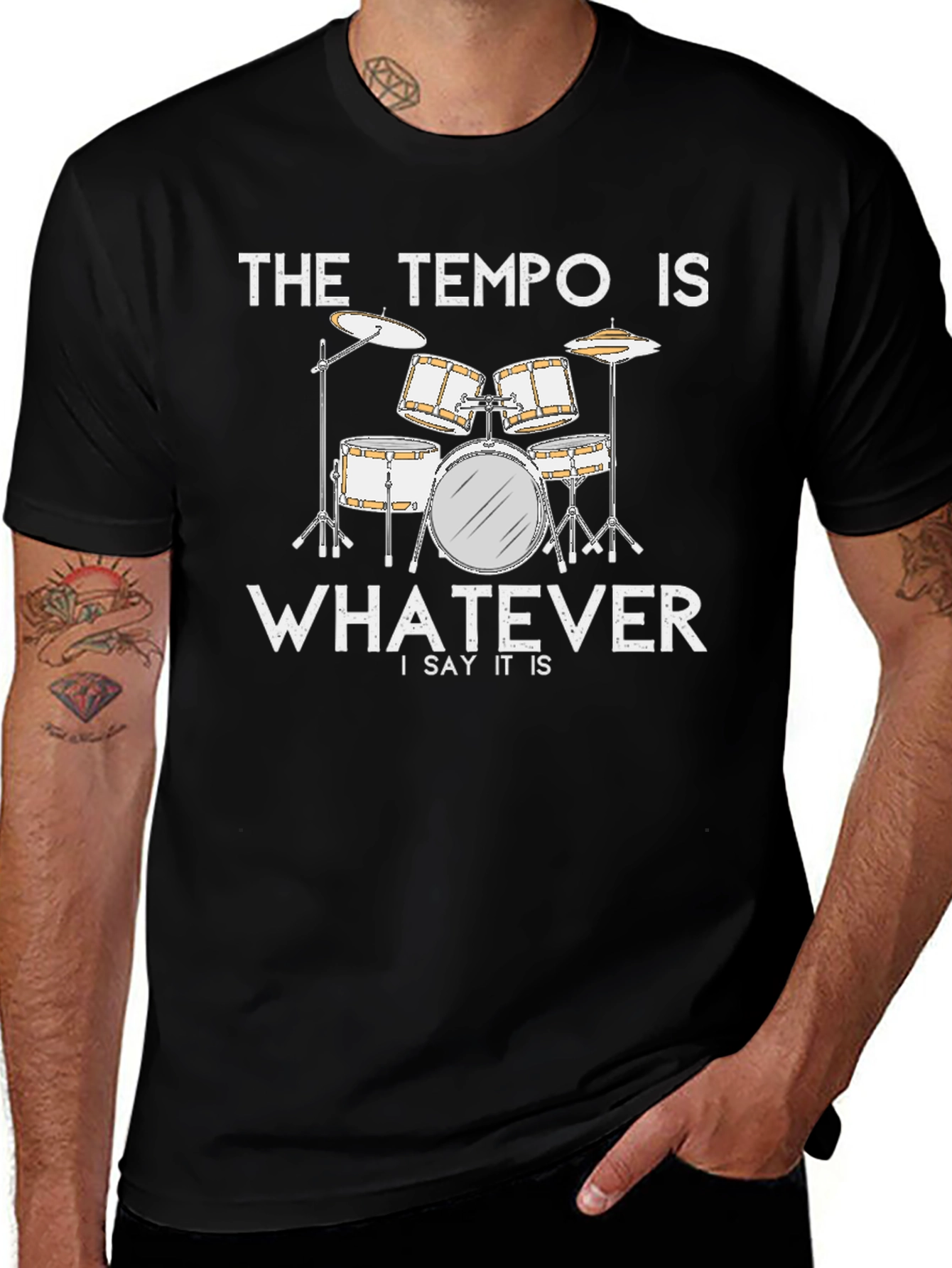 The Tempo Is Whatever T-Shirt - Drummer Musician Tee
