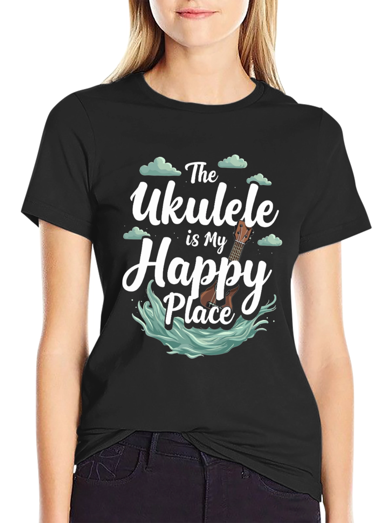 Ukulele Happy Place Graphic Tee