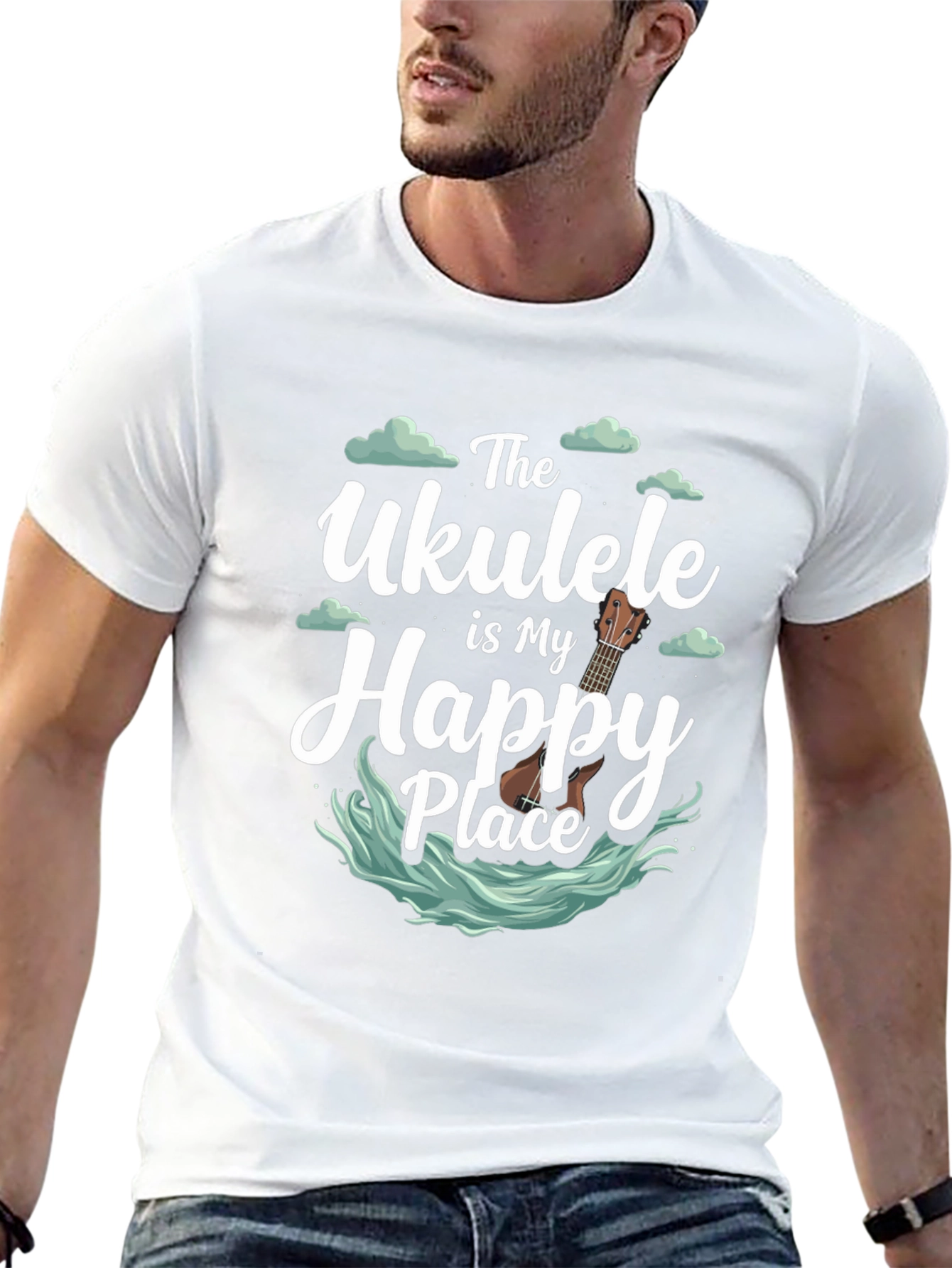 Ukulele Happy Place Graphic Tee