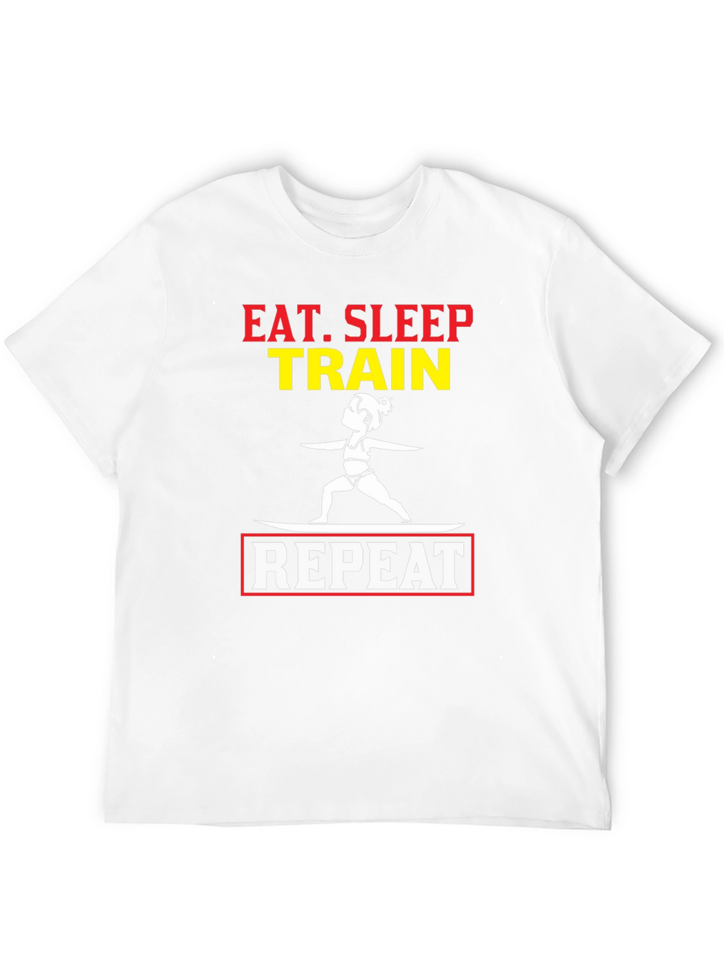 Eat Sleep Train Repeat Graphic T-Shirt - Black
