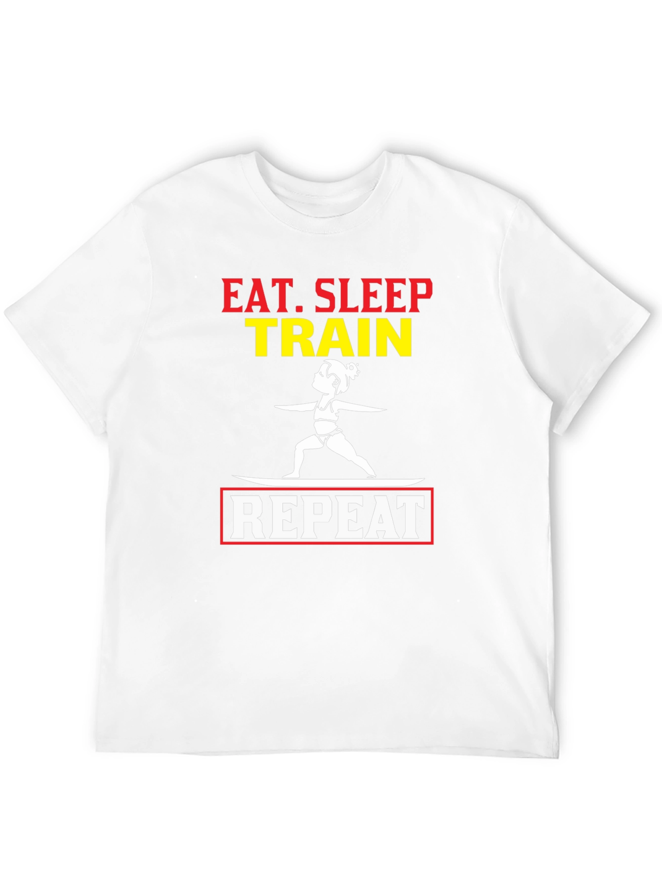 Eat Sleep Train Repeat Graphic T-Shirt - Black
