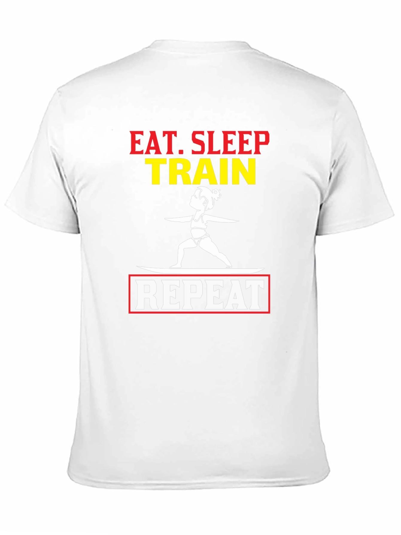 Eat Sleep Train Repeat Graphic T-Shirt - Black