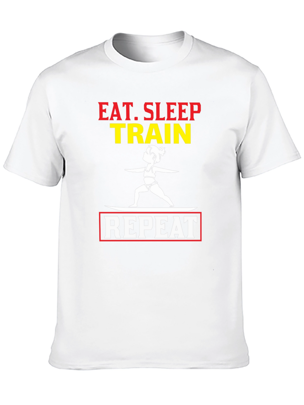Eat Sleep Train Repeat Graphic T-Shirt - Black