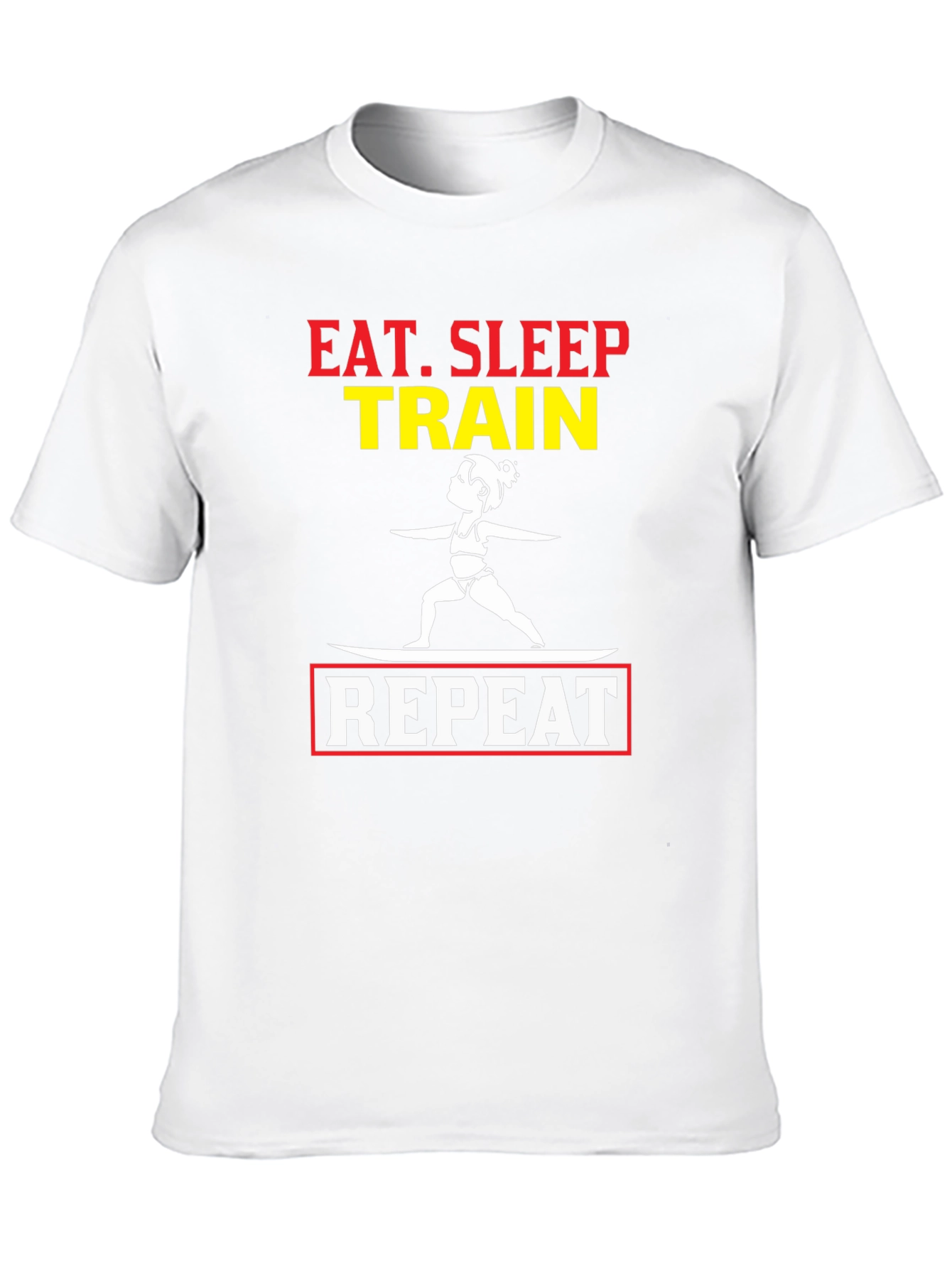 Eat Sleep Train Repeat Graphic T-Shirt - Black