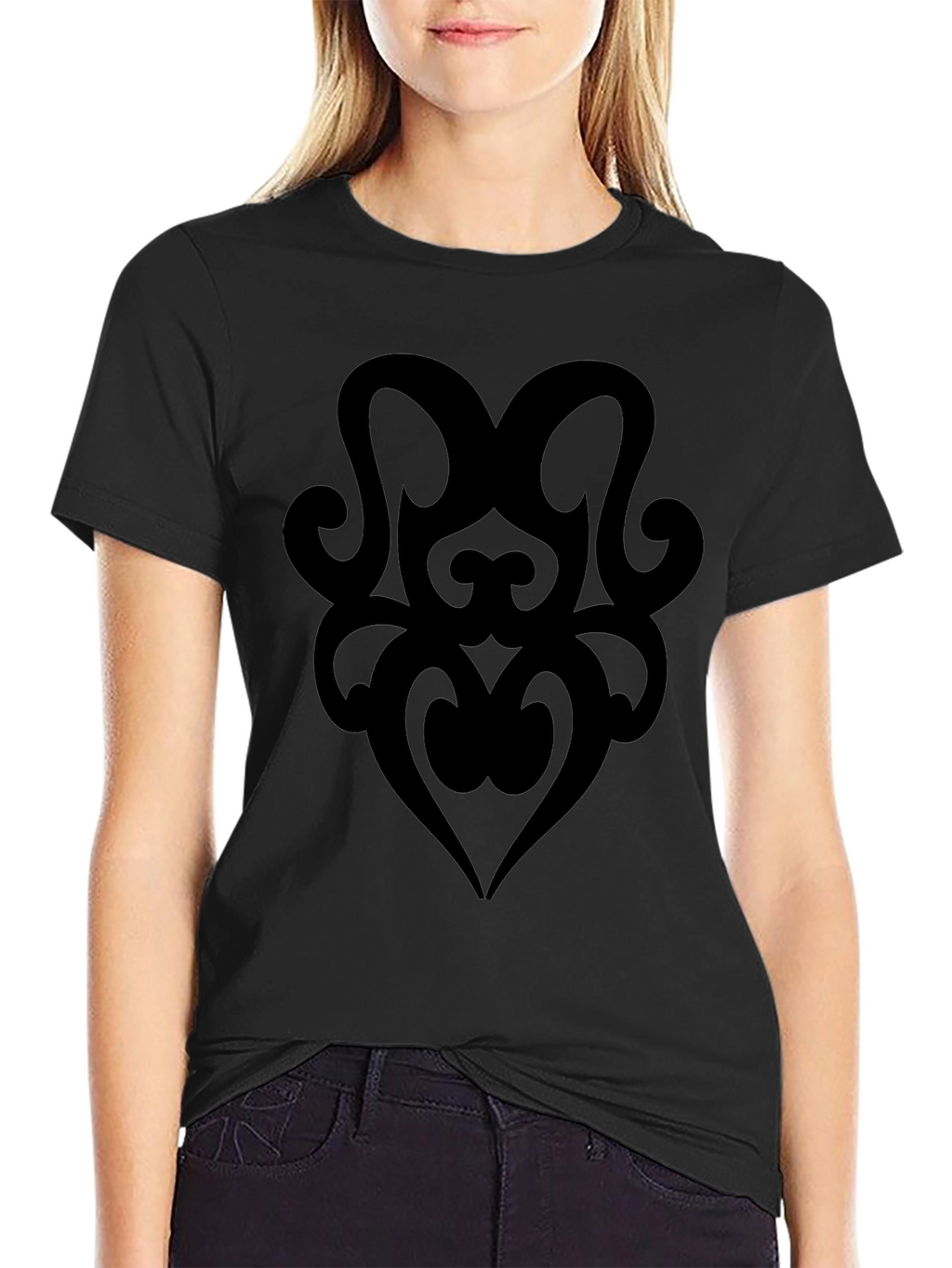 Tribal Heart Graphic Black T-Shirt