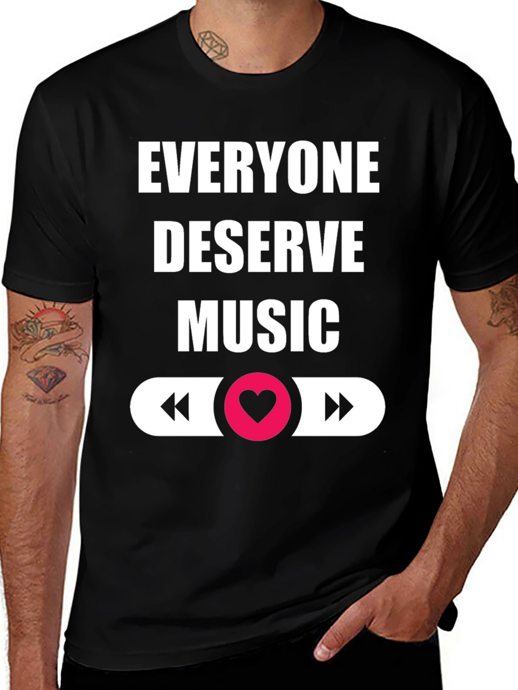 Everyone Deserves Music Black Graphic Tee