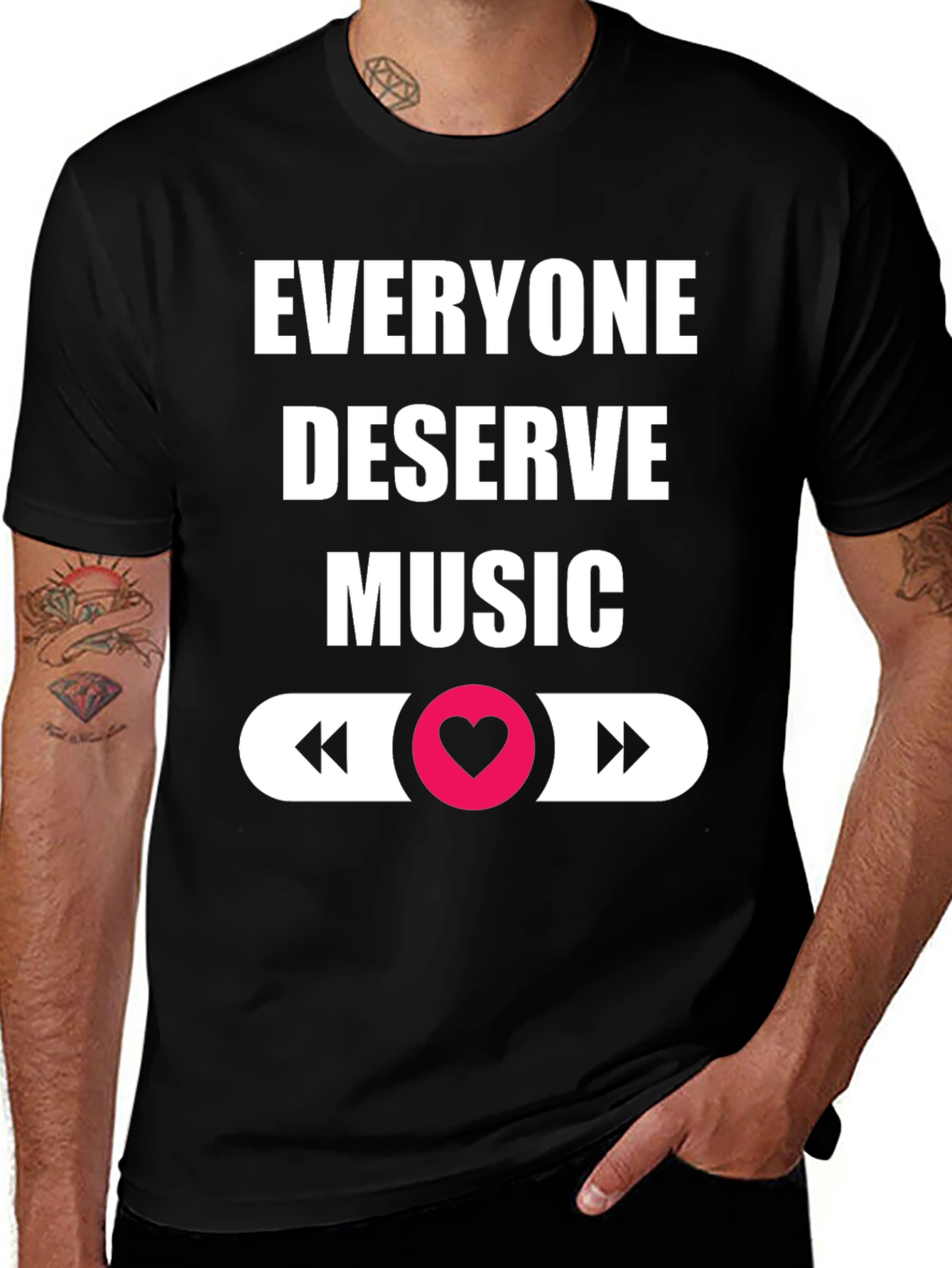 Everyone Deserves Music Black Graphic Tee