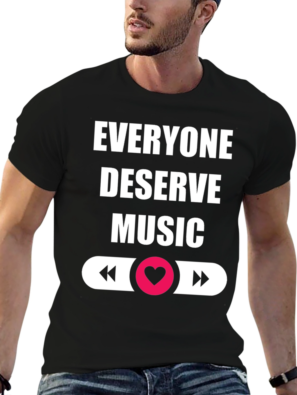 Everyone Deserves Music Black Graphic Tee