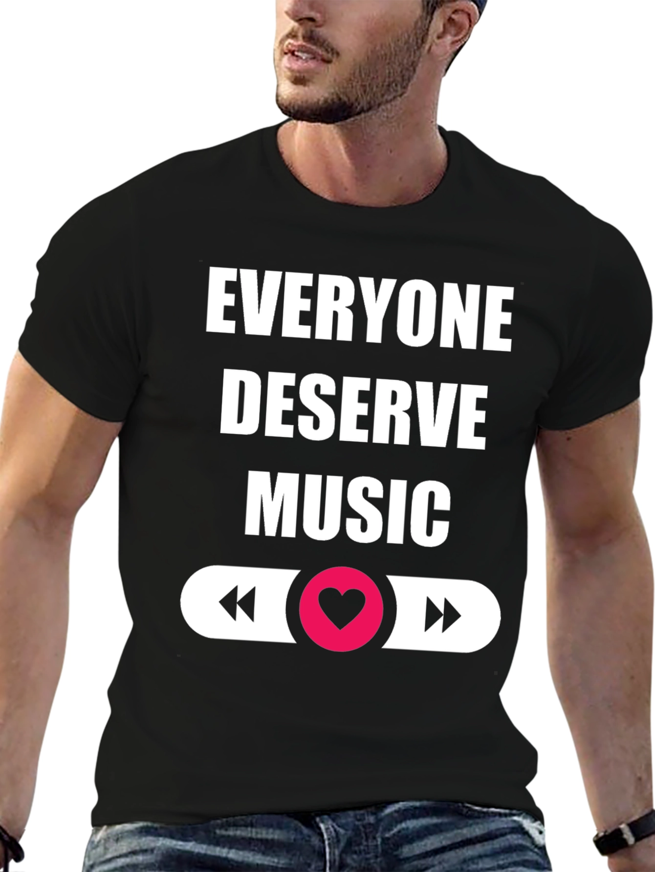 Everyone Deserves Music Black Graphic Tee