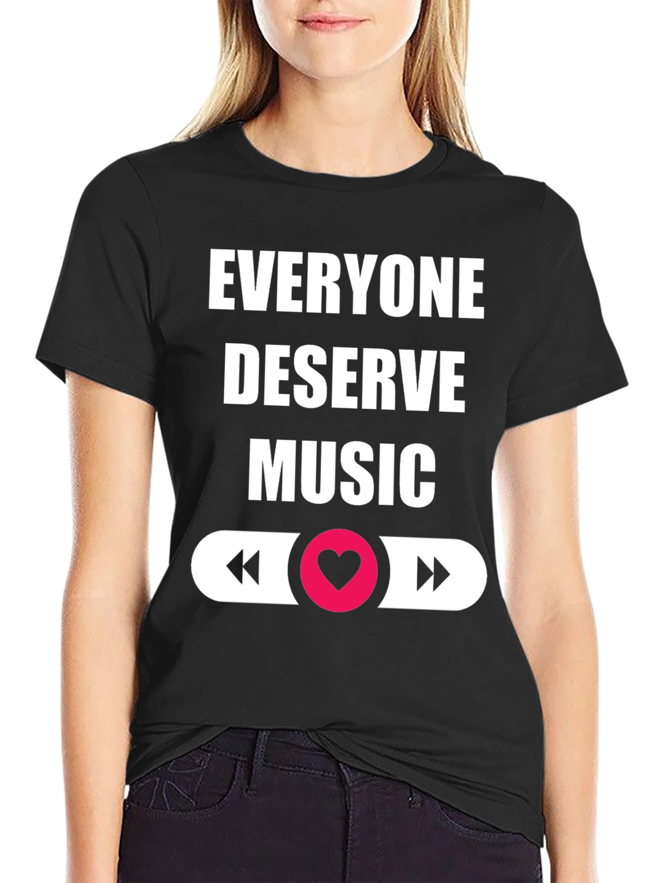 Everyone Deserves Music Black Graphic Tee