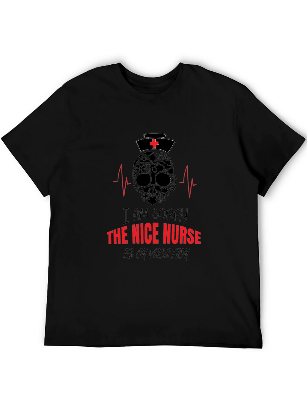 Nice Nurse on Vacation T-Shirt: Skull Graphic