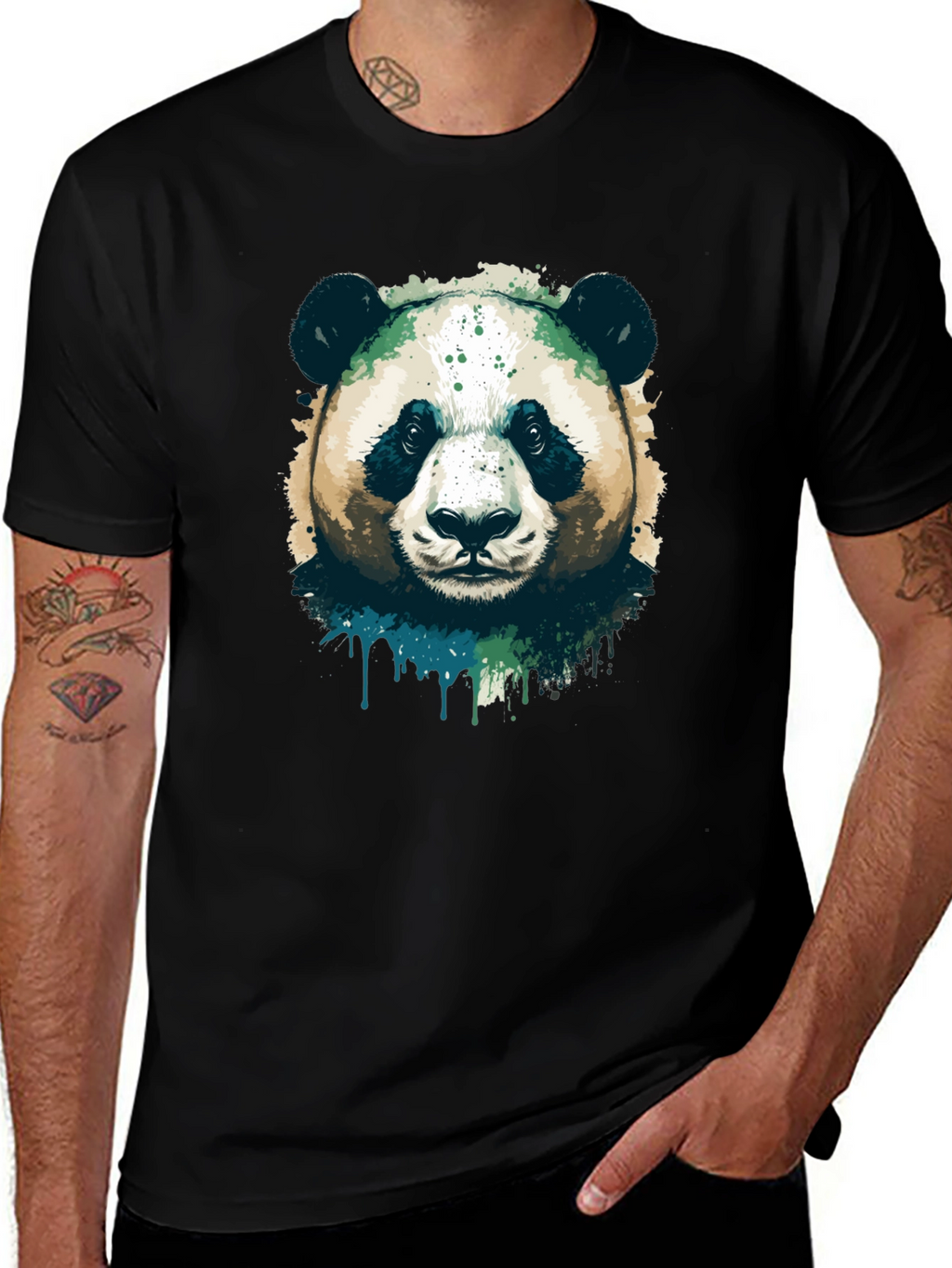 Panda Graphic Black T-Shirt